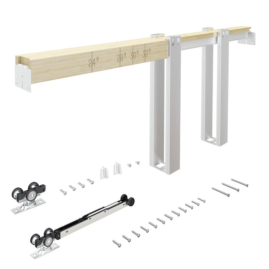 SongYung 24"-36"x 80" Pocket Door Frame Kit with 98LBS Soft Close Mechanism,Aluminum Track Hardware Suitable for Doors Wide 24"-36",2X4 Studs Wall,Smoothly and Quietly Easy to Install
