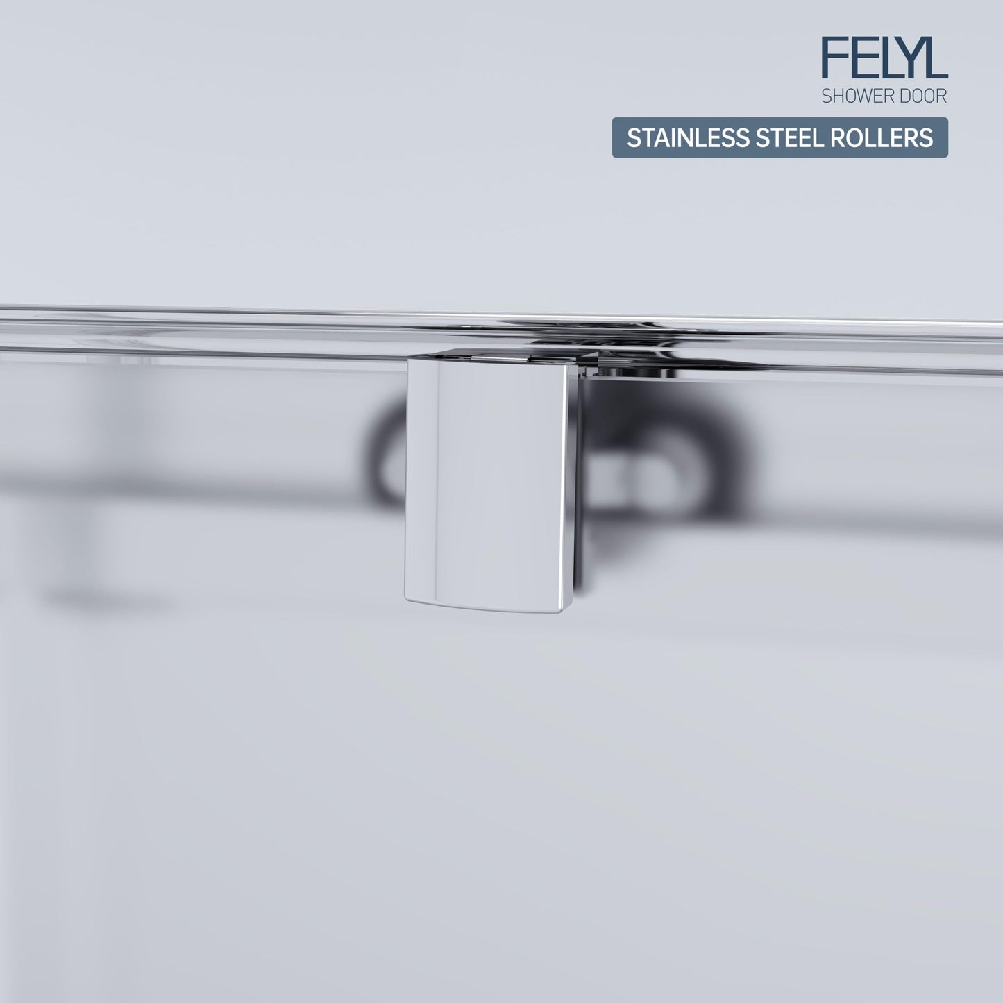 FELYL Frosted Sliding Shower Door 49-54" W x 72" H, Chrome Finish, Single Sliding Door, Framed, 1/4" (6mm) SGCC Tempered Glass, Reversible Installation