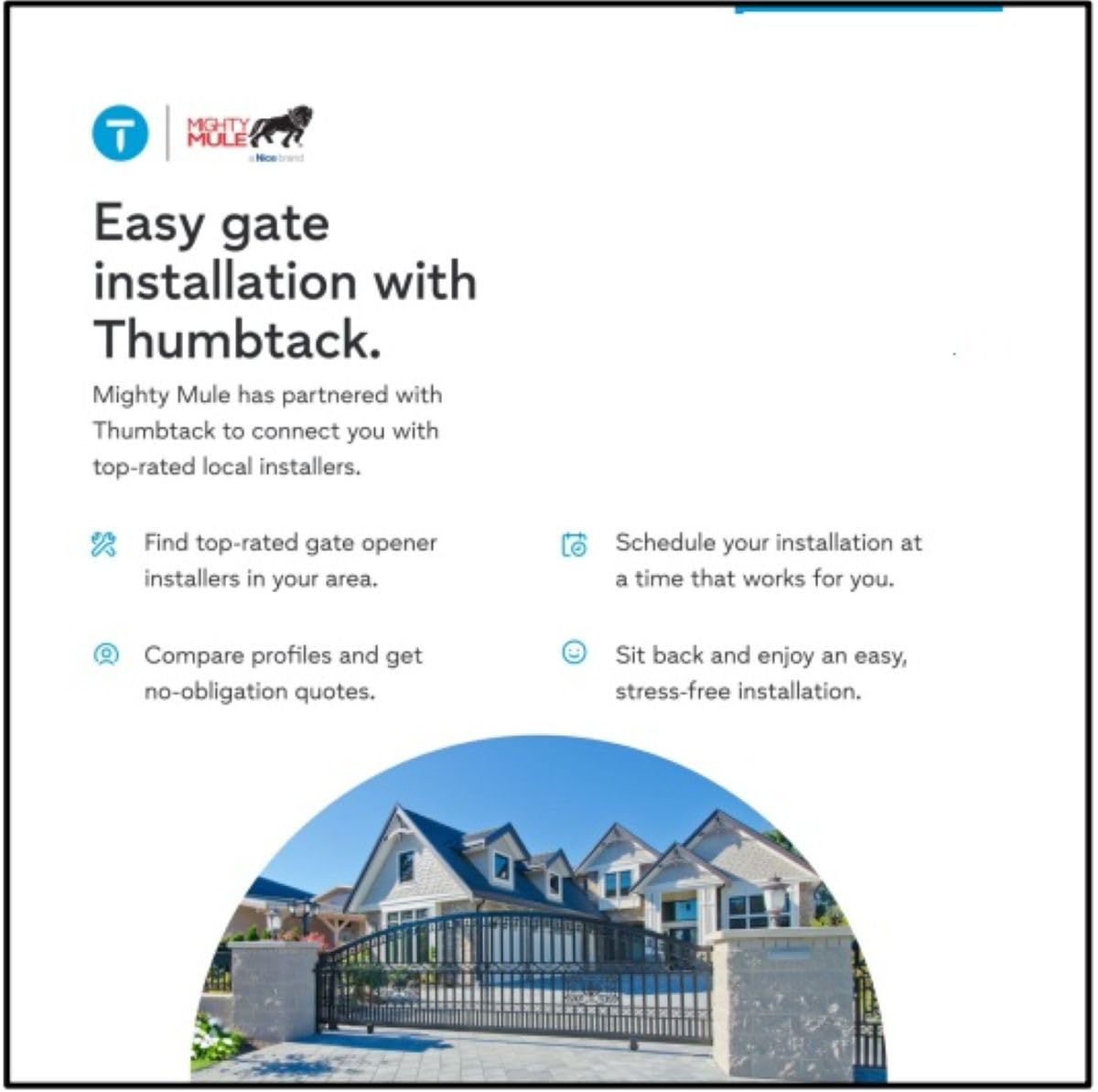 Mighty Mule MM271 Automatic Gate Opener, Solar Ready, Comes with Gate Opener Remote and More-Up to 12ft Long or 300lb, Black, 1 Gate Opener Kit