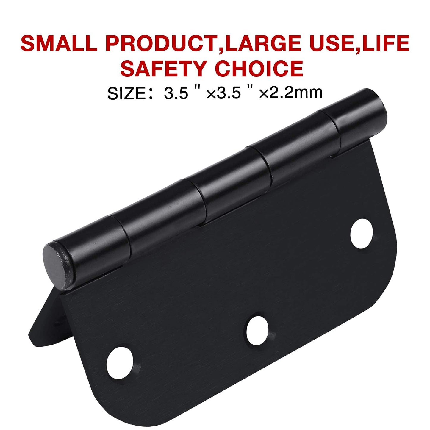 Rounded Door Hinges 3-1/2" x 3.5 Inch, 5/8 Radius, Matte Black 3 ½" 36 Pack No Squeak,Interior Hinge for Doors Office Bed Room,Outdoor Window,Constructition Iron Hardware for House Home Flat