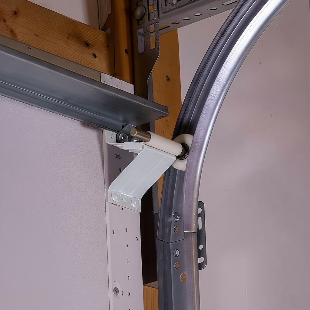 Mindoub (1-Pair) Heavy-Duty R12 Radius Curved Garage Door TrackRails, 2mm Steel Horizontal Tracks, for 7-Foot High Door 2-Inch RolleSystem,8.5 FT Total Length Residential & Commercial Replacement
