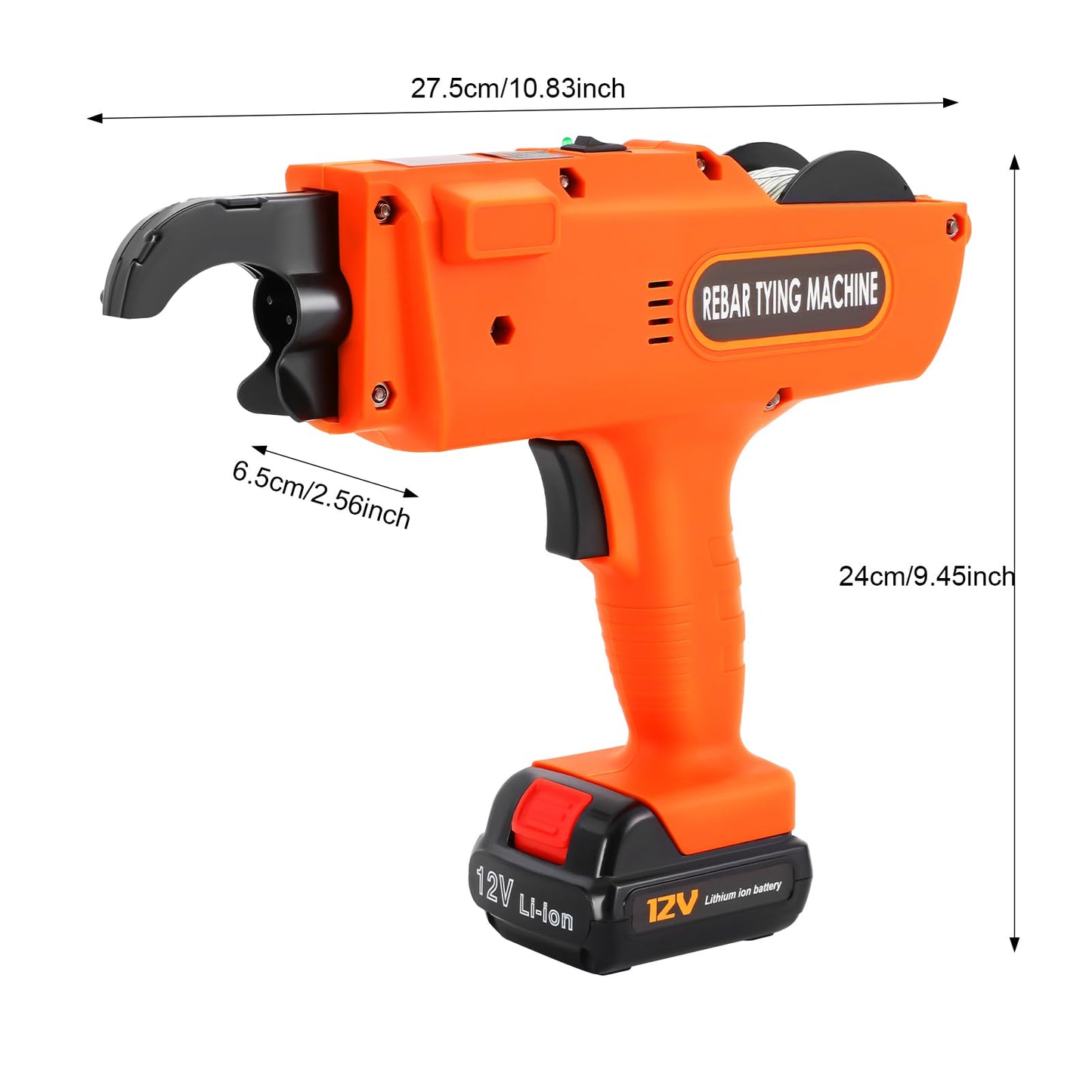 ARLIGAADUO Automatic Rebar Tie Gun, Cordless Rebar Tying Machine, 8-34mm Automatic Rebar Tie Wire Twister, Rebar Tying Tool w/Pliers + 2pcs 4500mAh Batteries for Steel Bar Rod Tying Binding