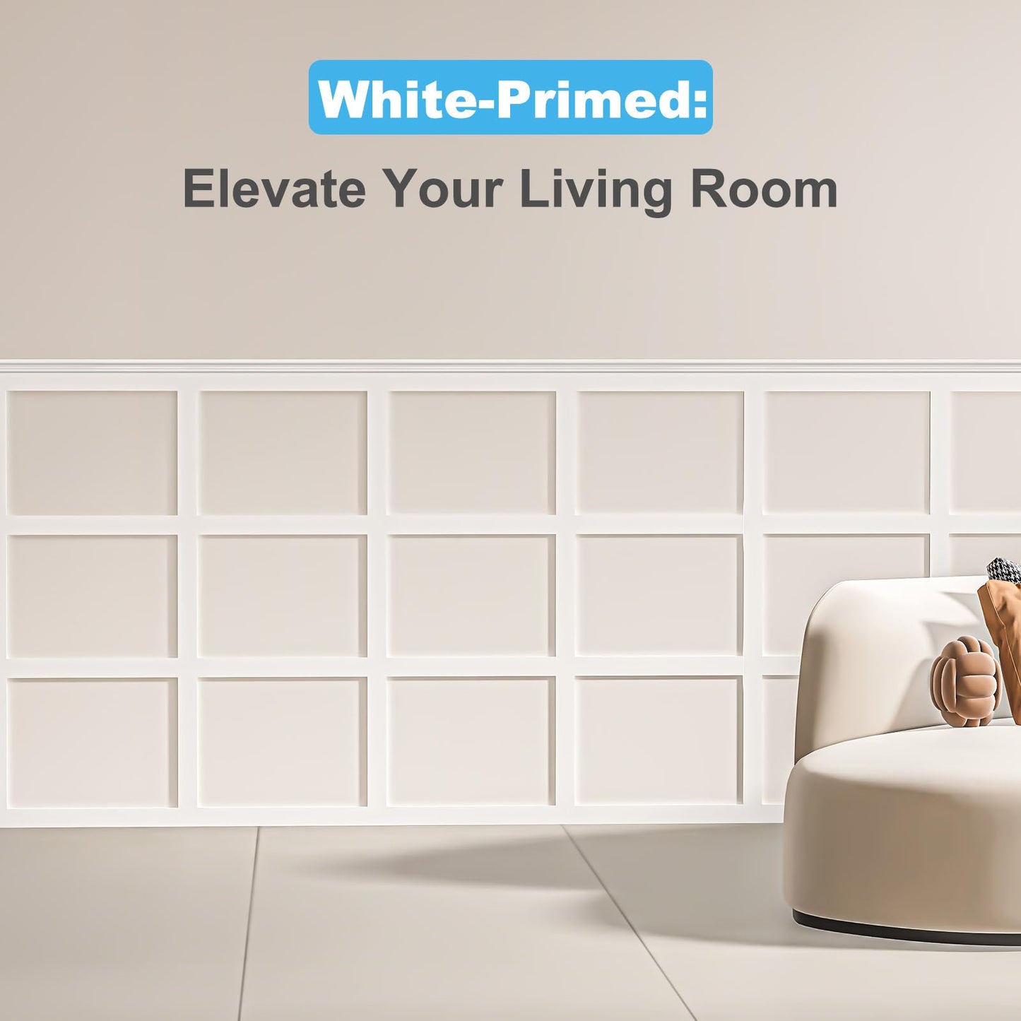 Art3d Precut Board and Batten Wainscoting Panel Kit Covers 10Ft. - Paintable Molding Trim Slat with Edge Strip, Ready to Assemble Accent Wall Decor for Living Room Dining Room Hallway, White