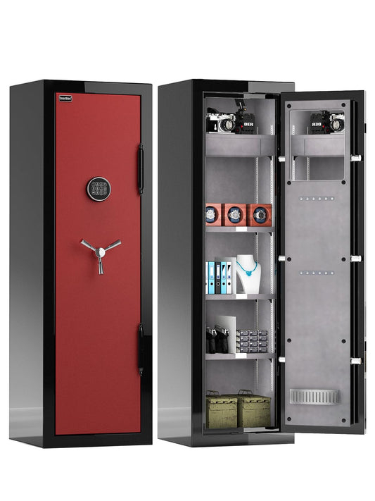 Fireproof Safe with Digital Lock – 8.12 cu.ft Heavy-Duty Large Safe Box for Home, Business & Office | Secure, Durable & Stylish Black/RED Design