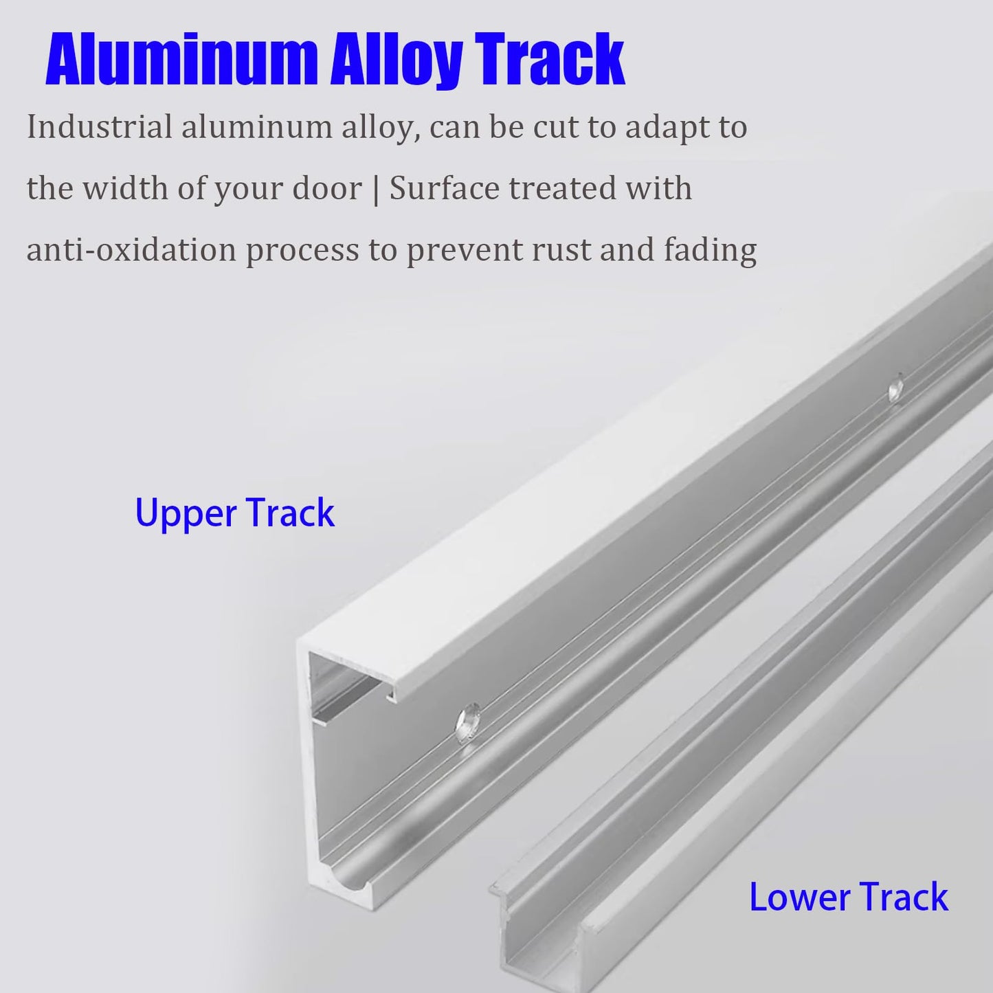 Jisano 1pcs 27.6-47.2 Inch Hidden Sliding Barn Door Hardware and Track, Floating Wall Mounted Invisible Sliding Door Track, Soft Close, Quiet, Easy to Install