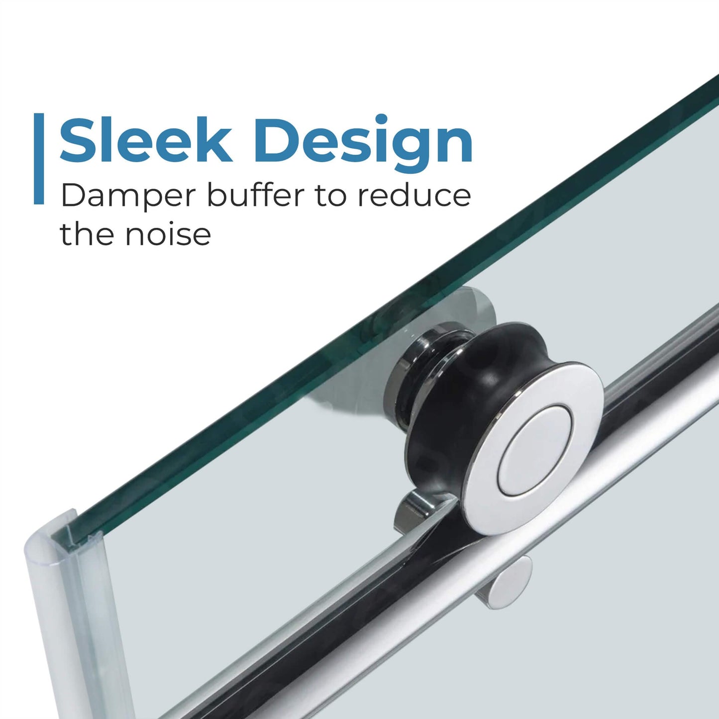 Fab Glass and Mirror Frameless Sliding Shower Door 48" X 72", Adjustable Width 44-48", 5/16" Thick Tempered Glass, Brushed Nickel
