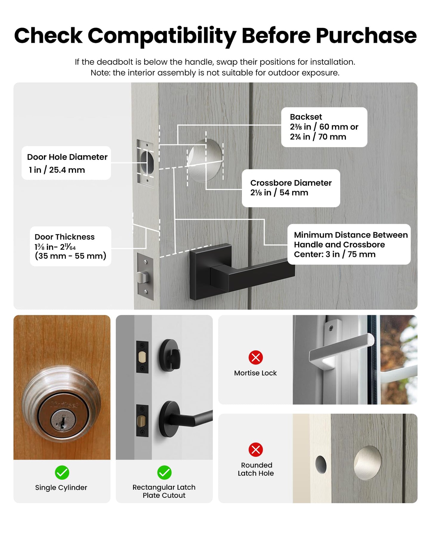 Lockin Veno Smart Deadbolt Lock with Dual Swappable Batteries for 14-Month Extended Power, Palm Vein & Fingerprint Keyless Entry, Built-in Wi-Fi, Doorbell, App Remote Control, IP65 Waterproof