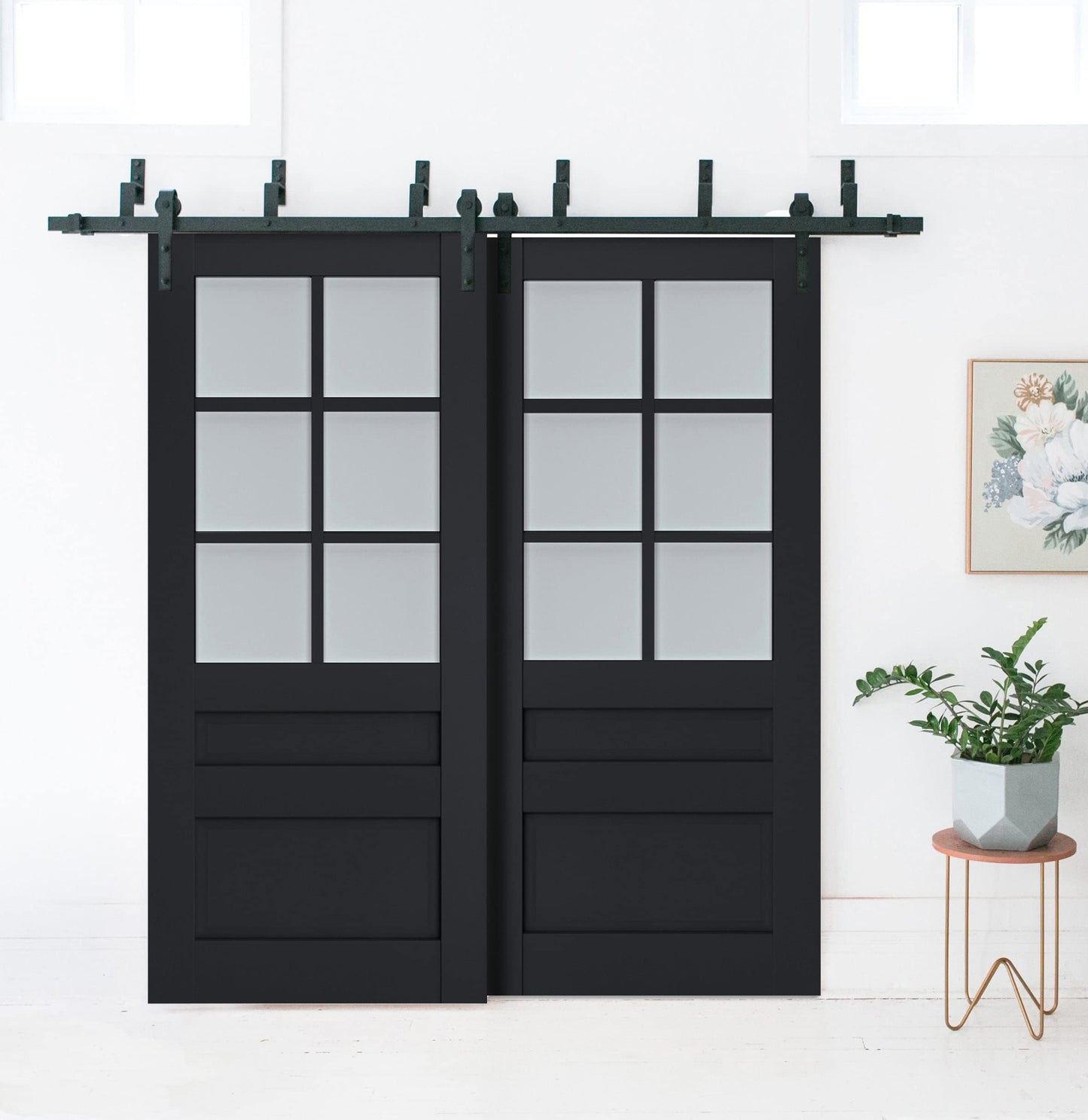 SARTODOORS Slab Barn Door Panel Frosted Glass | Veregio 7339 Antracite | Sturdy Finished Doors | Pocket Closet Sliding-32 x 84"