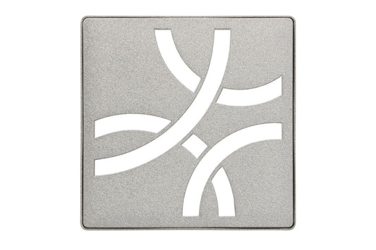 Schluter Kerdi-Drain Grate Kit with Integrated Slope Bonding Flange - Ideal for Bathroom or Wet Rooms - 4" Stone Grey Curve, Adjustable - KDIF4GRKTSSGD6
