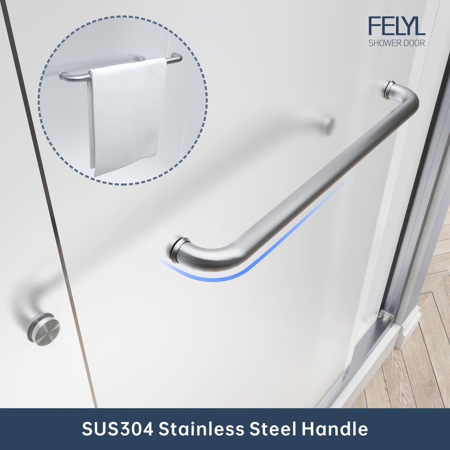 FELYL Frosted Double Sliding Shower Door 49-54" W x 72" H, Brushed Nickel, Bypass Shower Door, Framed, 1/4" (6mm) Tempered Glass
