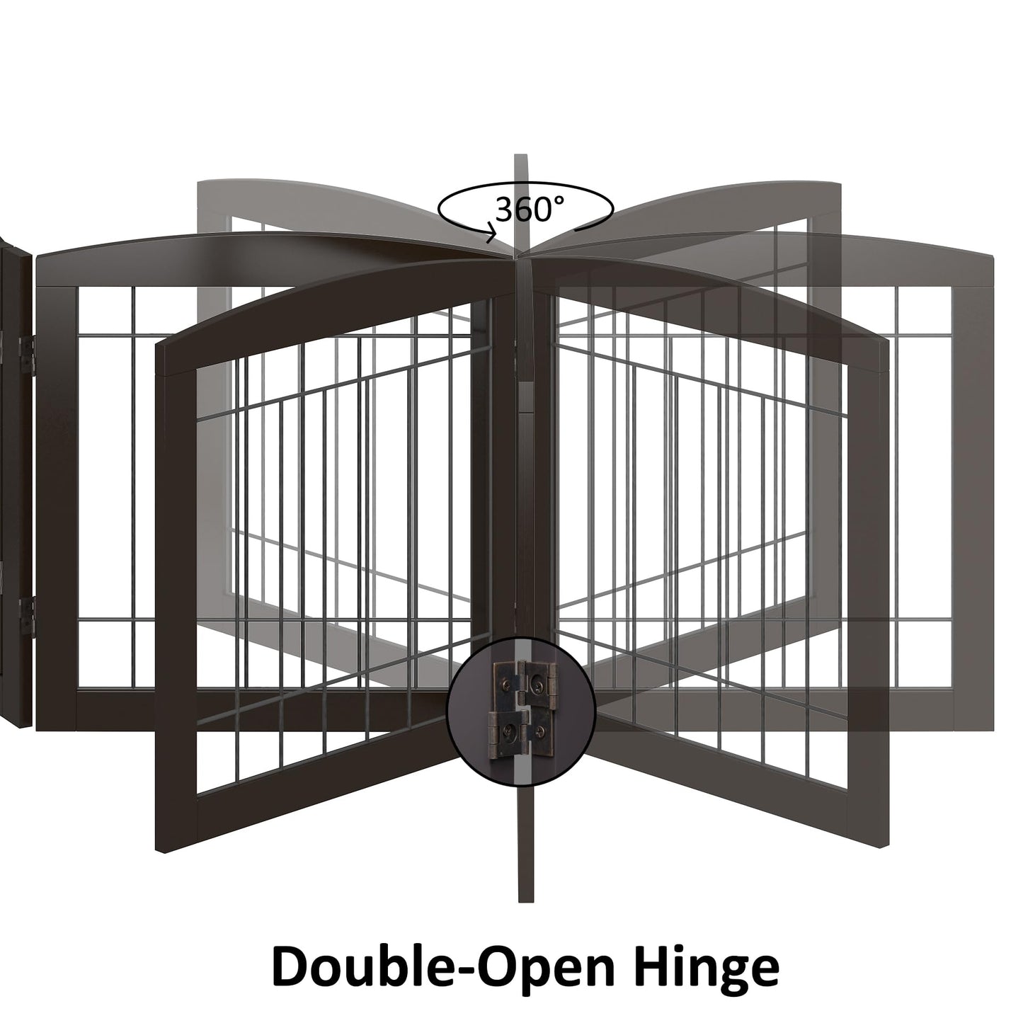 Dog Gate - 4 Panel Foldable Pet Gate Indoor for Doorways, House, Stairs, Freestanding Gate for Dogs - 80x24 -Inch Puppy Safety Fence by PAWLAND, Espresso