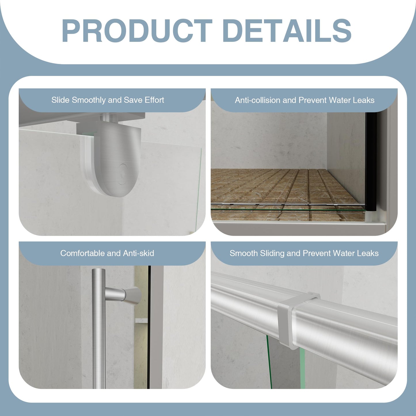 44-48" W x 71" H Pivot Swing Glass Shower Door, 1/4"(6mm) Clear Tempered Glass Pivot Frame Sliding Shower Door, Quiet-Close, Reversible Installation, SGCC Certified (Chrome-Pivot-B, 48''W x 71''H)