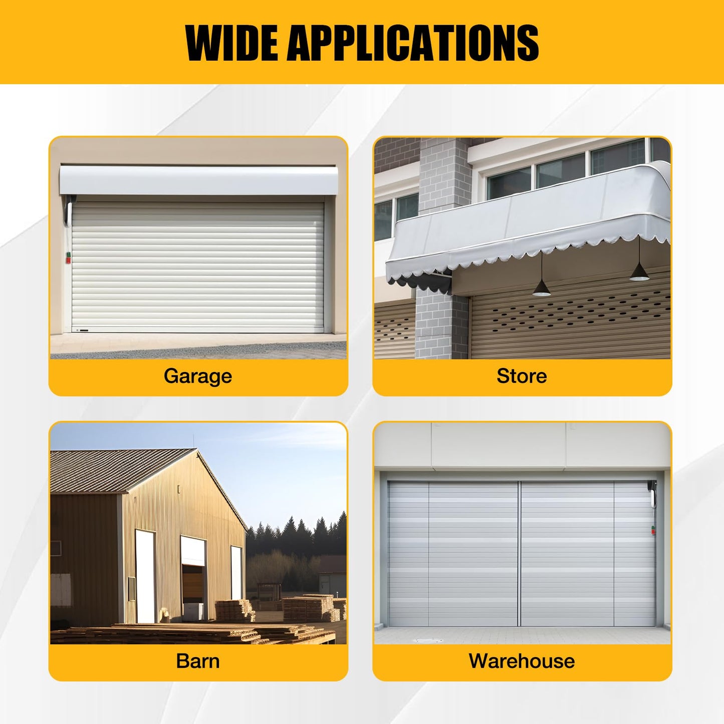 Roll Up Garage Door Opener with Remote, 110V Side Mount Electric Motor, 800N Automatic Rolling Door Opener for Garage, Warehouse, Barn, Shop - Easy Installation & Quiet Operation