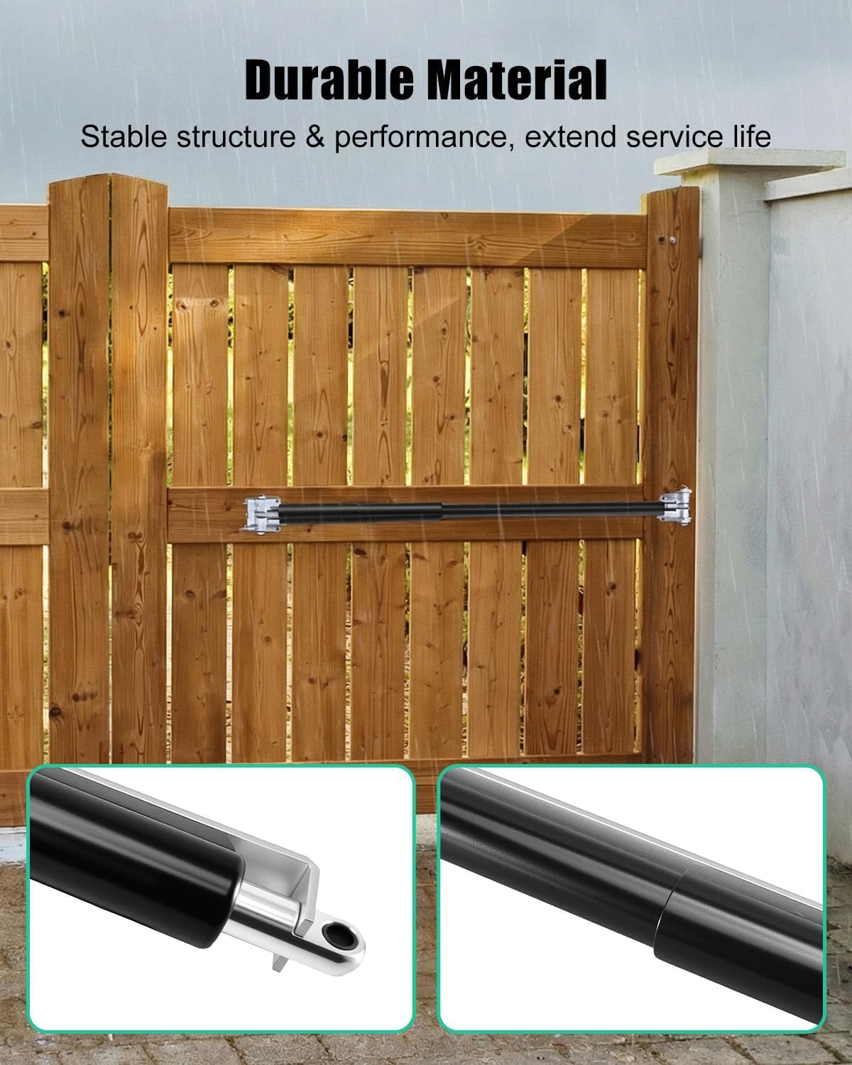TB200B Gate Closer Fit for Gates 60 to 140 Lb 40 to 64 Inches Wide, Hydraulic Outdoor Gate Closer Fit for Farms Ranches Home Yards Open Stadiums