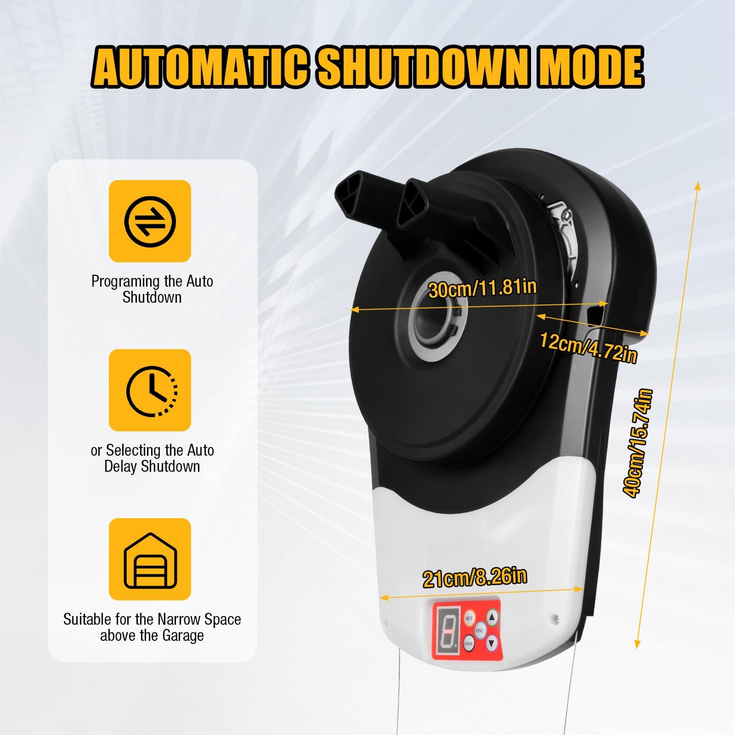 Roll Up Garage Door Opener with Remote, 110V Side Mount Electric Motor, 800N Automatic Rolling Door Opener for Garage, Warehouse, Barn, Shop - Easy Installation & Quiet Operation
