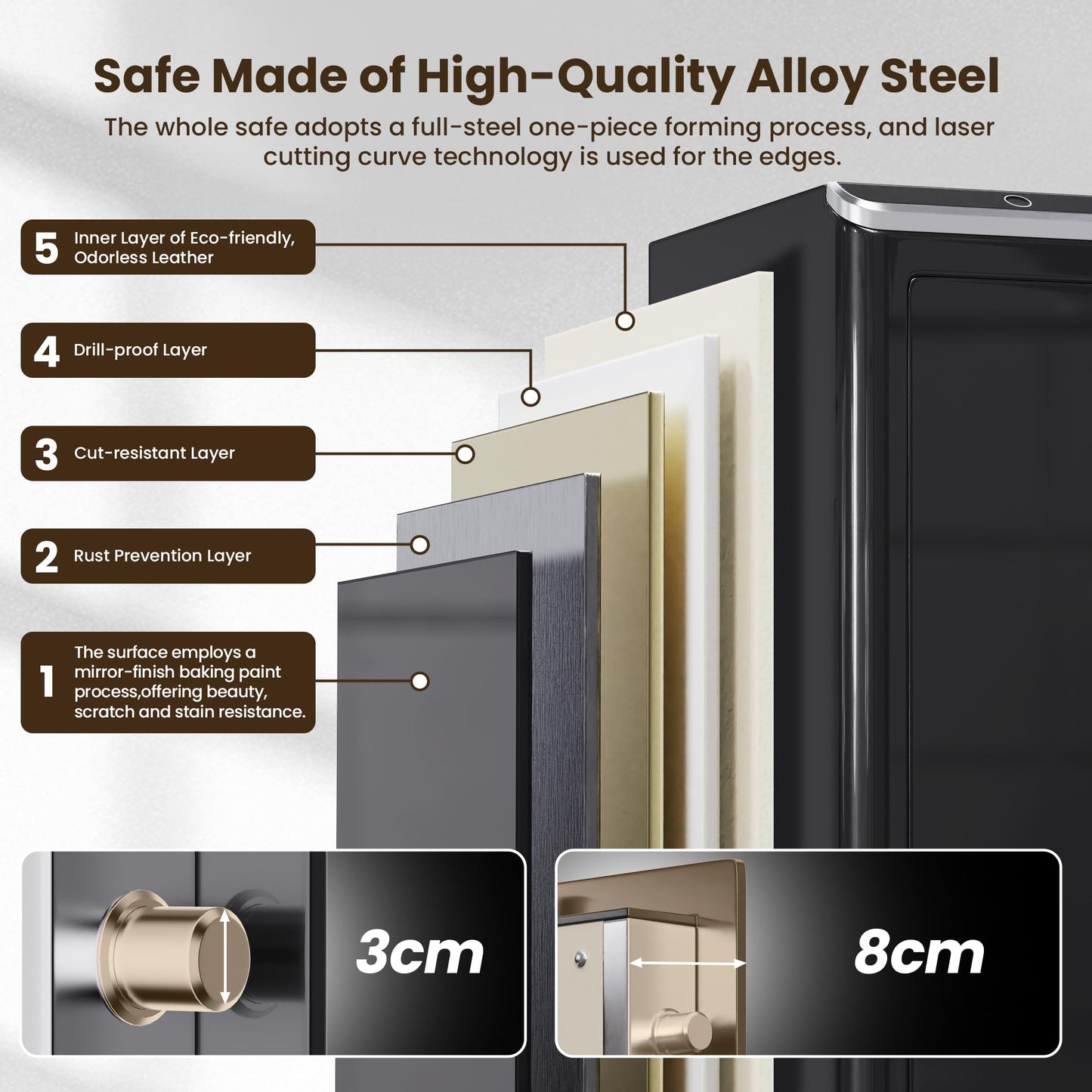 YAYAG 120IB Fireproof Waterproof Extra Heavy-Duty Steel Large Safe Box with Biometric Fingerprint Lock, Touch Keypad, Jewelry Drawer, Voice Prompt, 10.5 CuFt Security Document Safes for Home Office