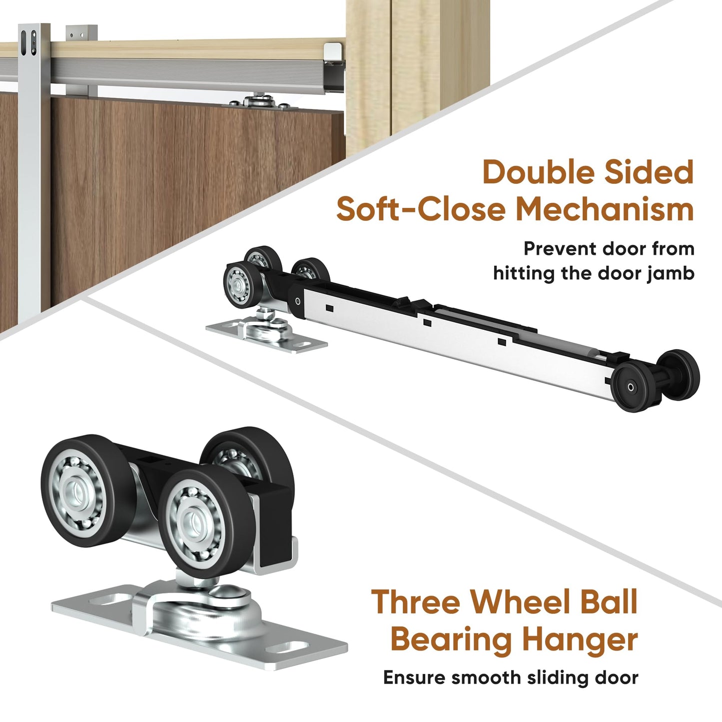 JUBEST 36"x 96" Pocket Door Frame Kit with 120LBS Soft Close Mechanism and Galvanized Steel Studs, Pocket Door Kit for 2x4 Stud Wall, Suitable for Doors Wide 24"-36", Easy to Install