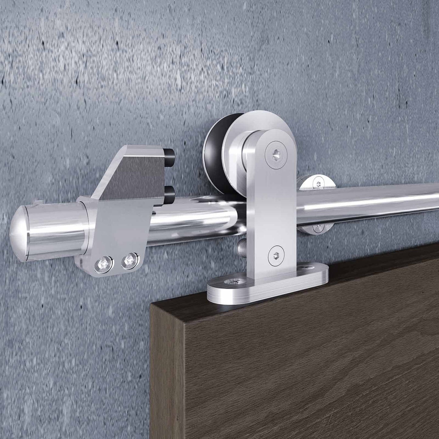 EaseLife 8 FT Top Mount Stainless Steel Sliding Barn Door Hardware Track Kit,Modern,Heavy Duty,Anti-Rust,Slide Smoothly Quietly,Easy Install (8FT Track Kit for 40"~48" Wide Single Door)