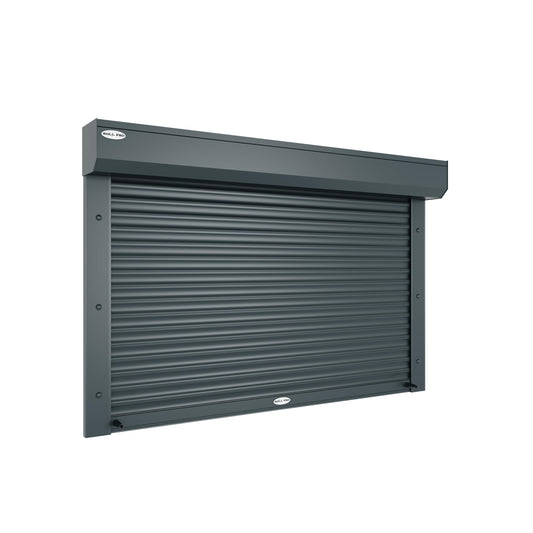 Motorized Radio Security Aluminum Rolling Roll Up Shutter, Window Blind Shades, Window Roll Up Shutter Blackout | Brown (Anthracite Grey)