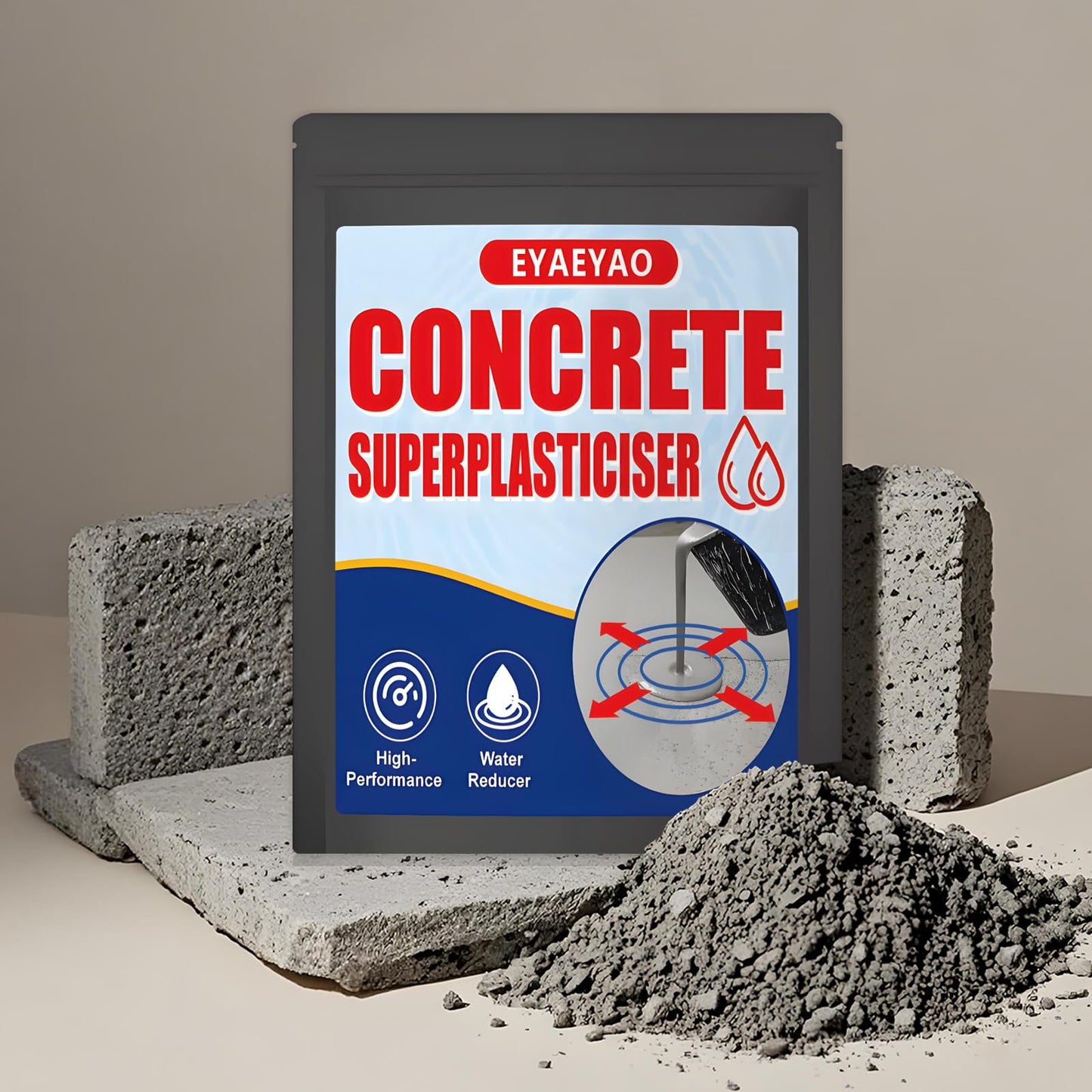 EYAEYAO Concrete Super Plasticizer (8 oz) - High-Range Water Reducer Admixture for Concrete & Cement - Water Reducing Admixture for Stronger | Ideal for DIY Projects, Countertops, Footings & Slabs