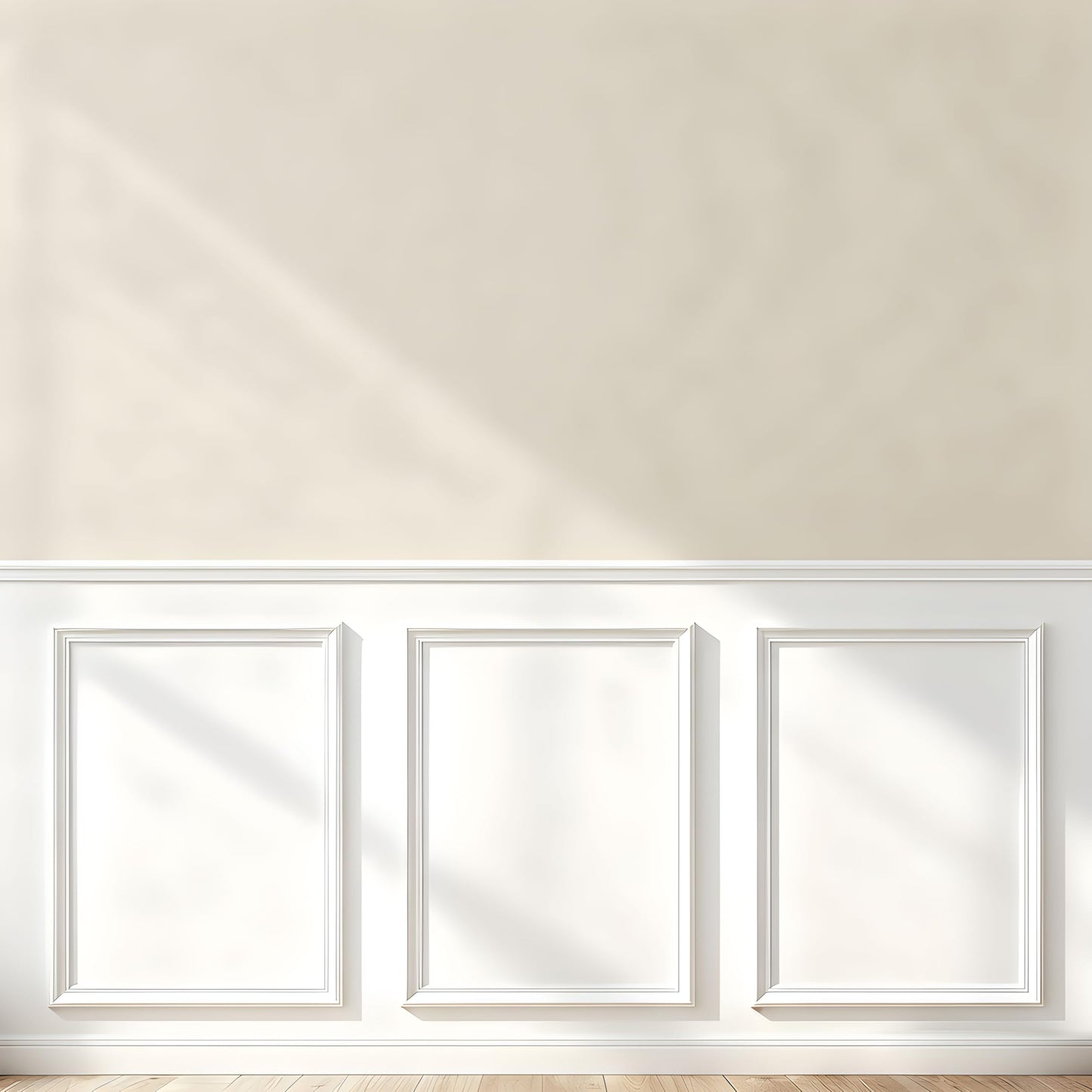 Peel and Stick Wainscoting Panels, 3 Set 20"x27" Wall Molding + 2pcs Chair Rail Trim, Pre-Cut Self Adhesive Premade Molding Panel for Bathroom Hallway Door Nursery Wall, Ready to Assemble