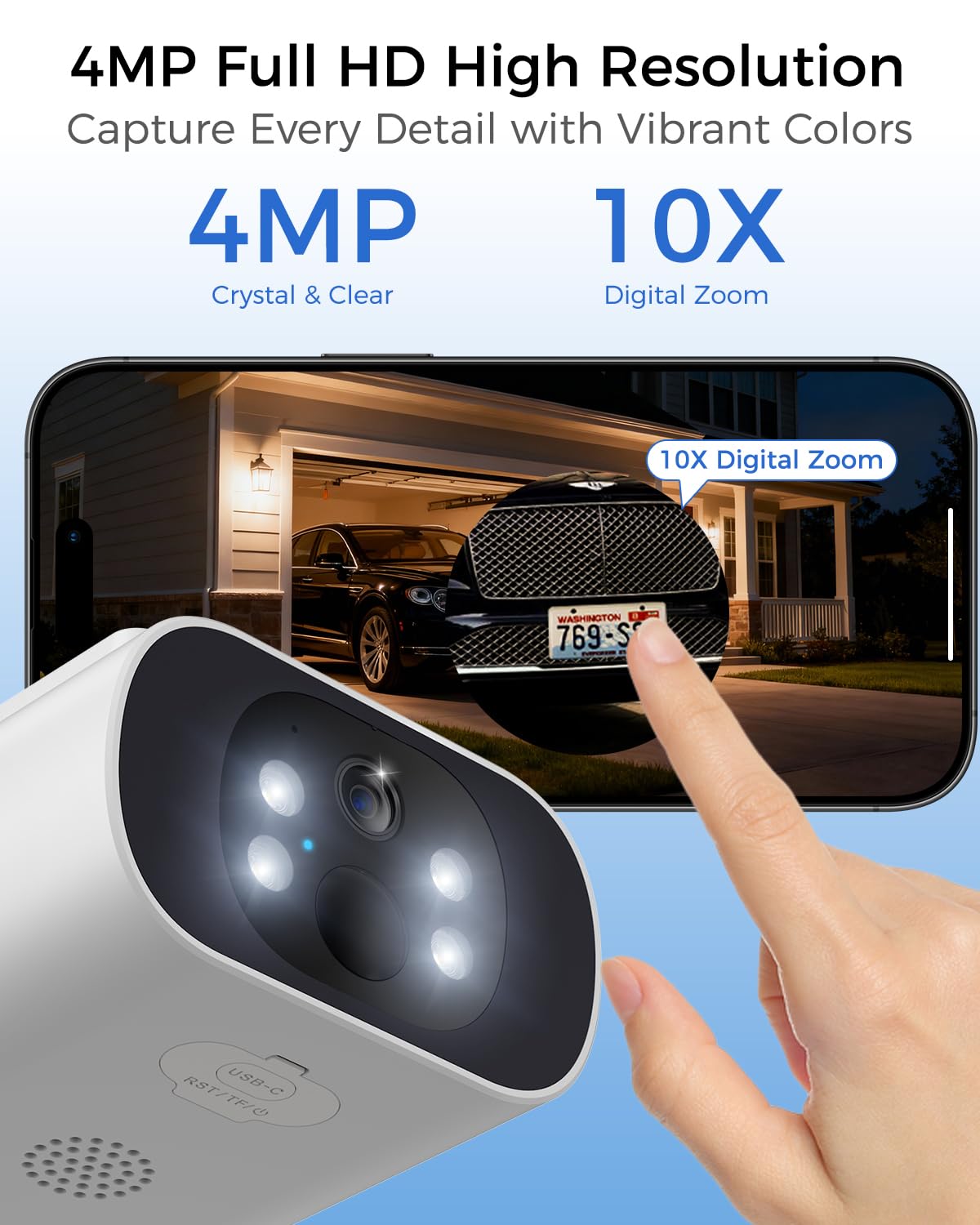obligz Solar Security Cameras Wireless Outdoor, 4MP Cameras for Home Security Camera System, 64GB Local Storage, No Subscription, Easy Setup, Color Night Vision, 2.4 & 5G WiFi, 2-Cam Kit