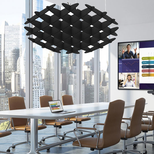 Acoustic Ceiling Panels, Sound Absorbing Panels Noise Reduction Acoustic Treatment for Office, Musice Studio, Home, Classroom (Hexagon, Black)