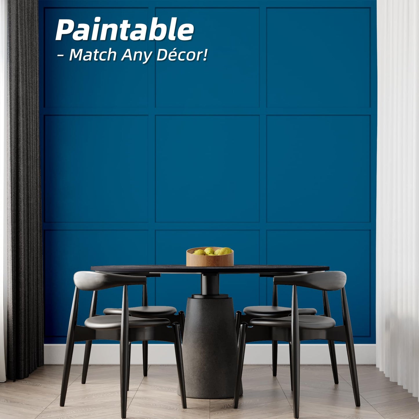 Art3d Premade Board and Batten Paintable Wainscoting Kit, MDF Accent Wall Panel for Kitchen Bedroom Living Room Home Decor Covers 189 x 54 in. Molding Trim Slat with Edge Strip