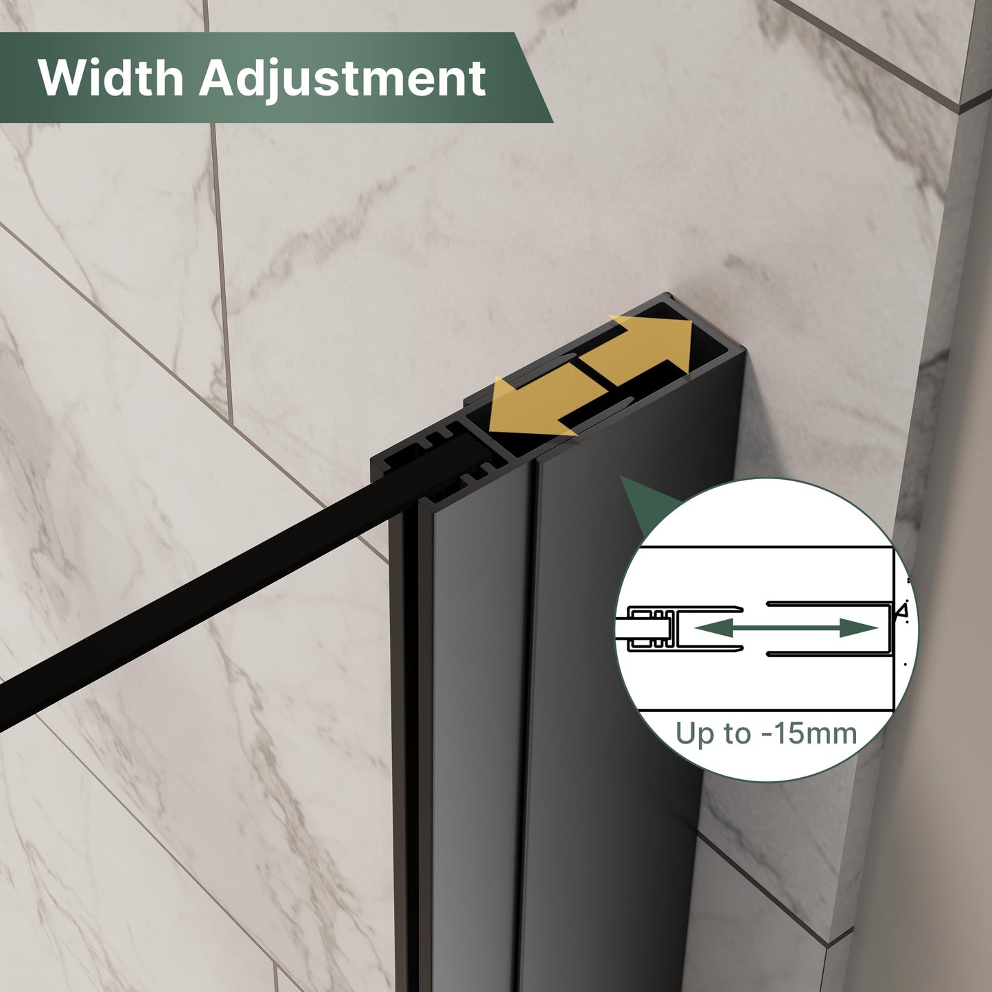 ELEGANT Frameless Shower Door 42'' W x 72'' H, Pivot Swing Glass Shower Door with 1/4'' Tempered Glass, Matte Black