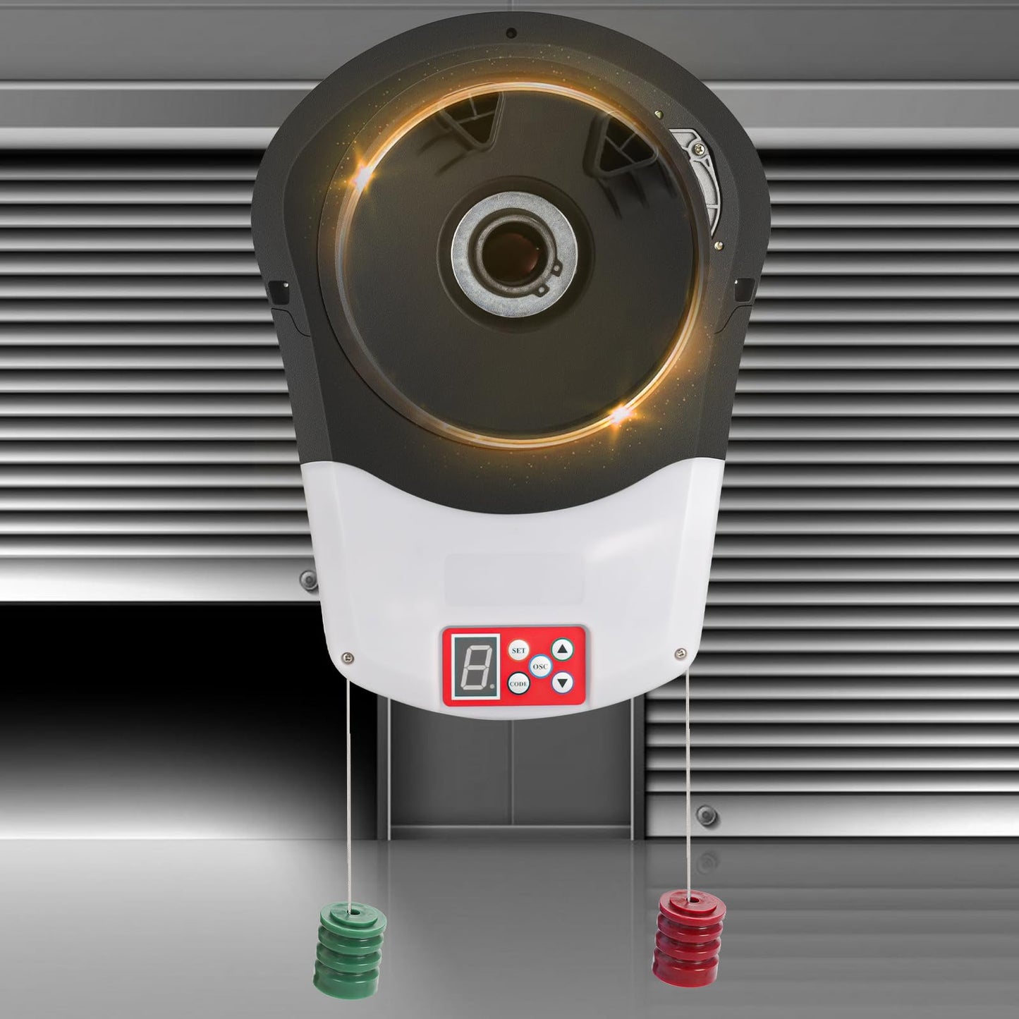 Helivivfy Electric Roller Door Opener, Equipped with Two Remote Control, Reliable Performance Allows for Convenient Remote Operation Ideal for Garages Warehouses and Barns