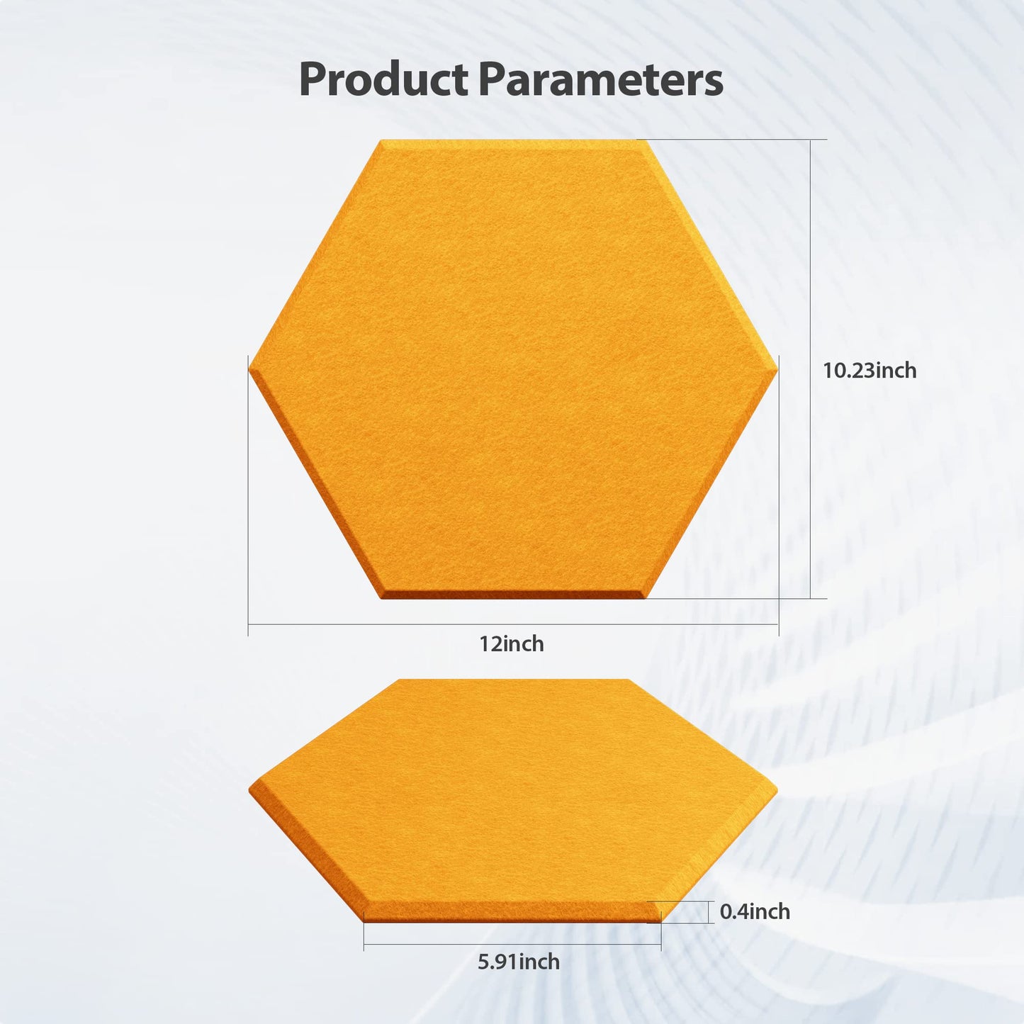 Amantech 12 Pack Acoustic Panels Self Adhesive Sound Proof Foam, High Density Sound Acoustic Foam Panel, 12X10.23X0.4 Inch Hexagon Wall Panels in Home, Office, Reccording Room, Studio(Orange)