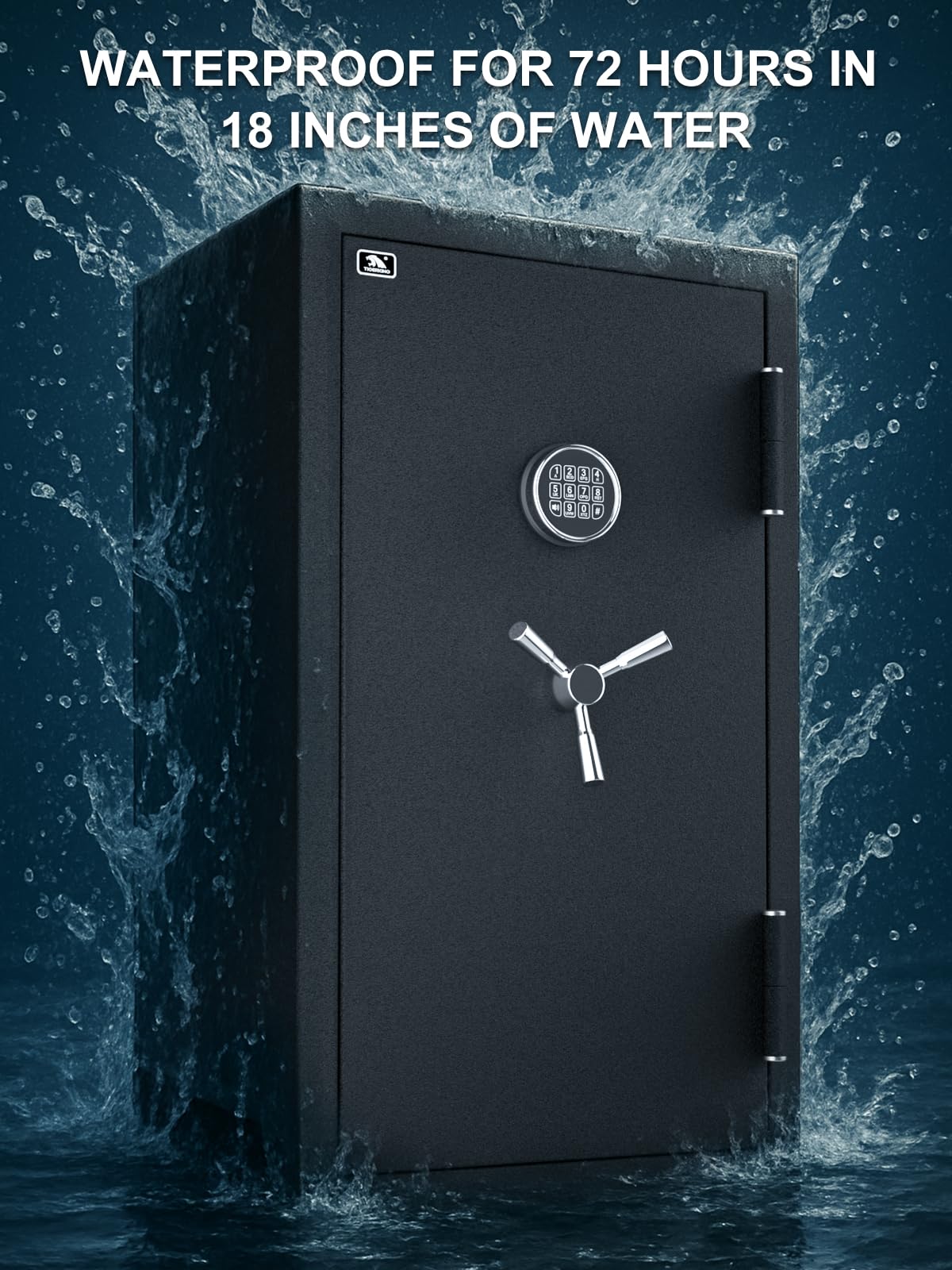 TIGERKING 8.78 Cu Ft Fireproof and Waterproof Safe with Digital Lock, DIY Pegboard Door, Heavy-Duty Steel Large Floor Safe for Home & Office, 40-Min 1200°F Fireproof & 72-Hr Waterproof Protection