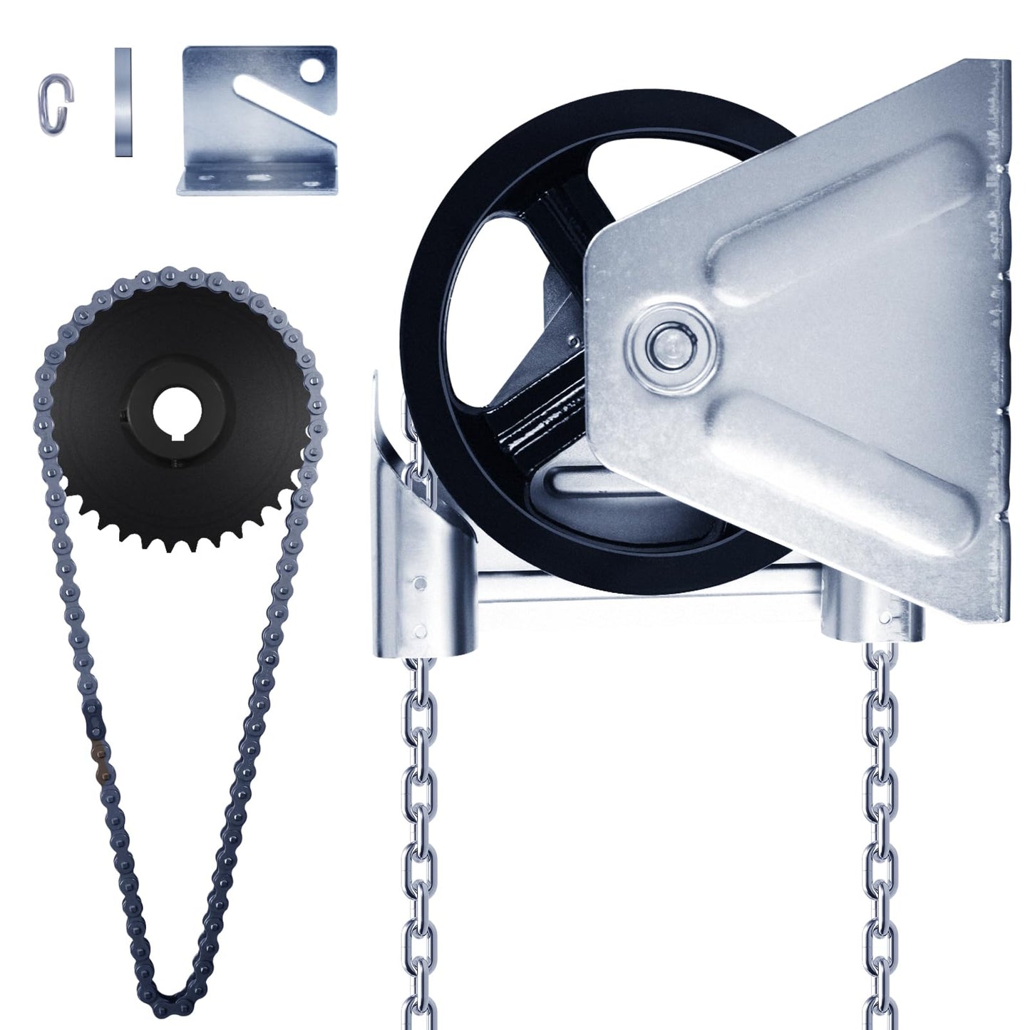 ‎NULTRUMA Garage Door Opener Chain Hoist 1 Inch Shaft Model 2000R 4:1 Reduction Wall Mount