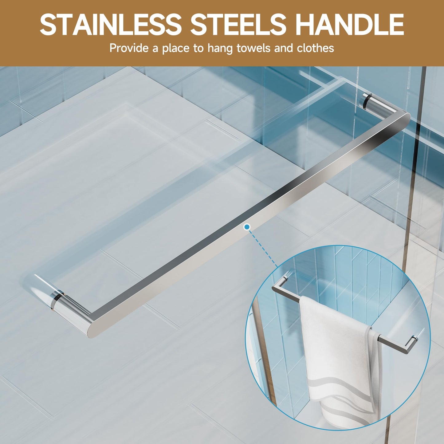 Double Sliding Glass Shower Door, 56–60 in W x 72 in H, Chrome Aluminum Frame, 1/4 in(6mm) High-Strength Tempered Glass Shower Door, for Walk-in Showers