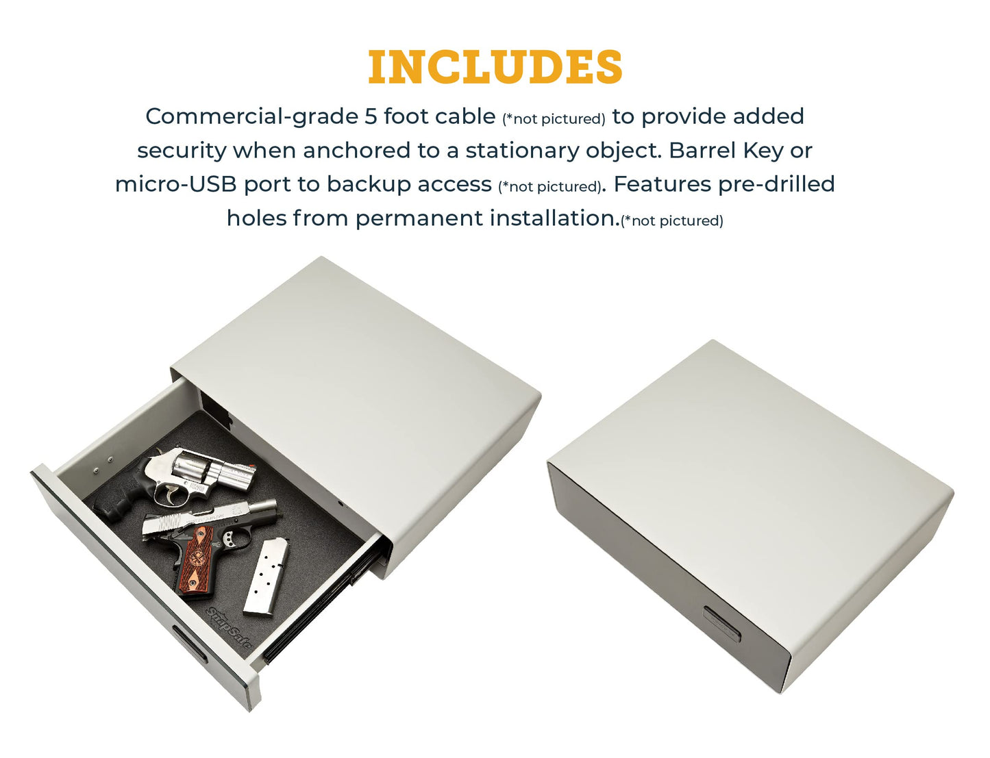 SnapSafe GlideVault Keypad Gun Safe, 75404 – Handgun Vault Safe with Tempered Glass Touchpad Entry to Secure Your Firearms and Valuables – 16 Gauge Steel Housing with Spring Assisted Slide Out Drawer