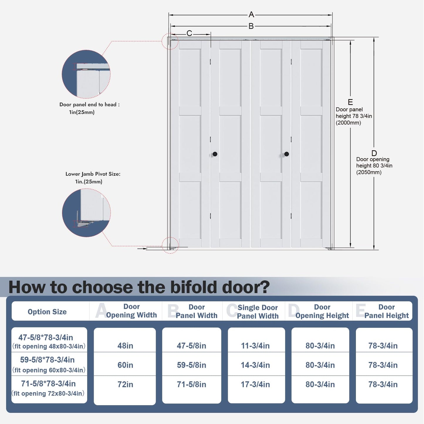 Roymelo White Bifold Doors for 72"×80" Opening, Sliding Interior Closet Folding Barn Door Slab with 6FT Concealed Hardware Kit Included, 3-Panel, MDF Wood Panel Covered with PVC Surface