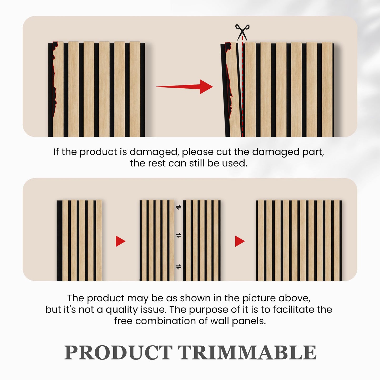 4 Pack 105.9" x 12.6" x 0.8" Acoustic Wall Panels Sound Absorbing, Wood Slat Wall Panels for Wall Decor, Soundproof Wood Wall Panels, Natural Walnut