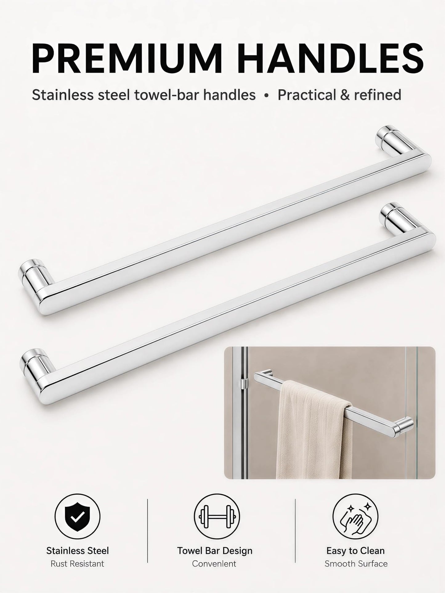 Semi-Frameless Sliding Glass Shower Door 56-60 in. W x 72 in. H, Chrome Frame, 1/4 in. Clear Tempered Glass, Bypass Shower Door, Reversible Shower Doors for Walk-in Bathroom