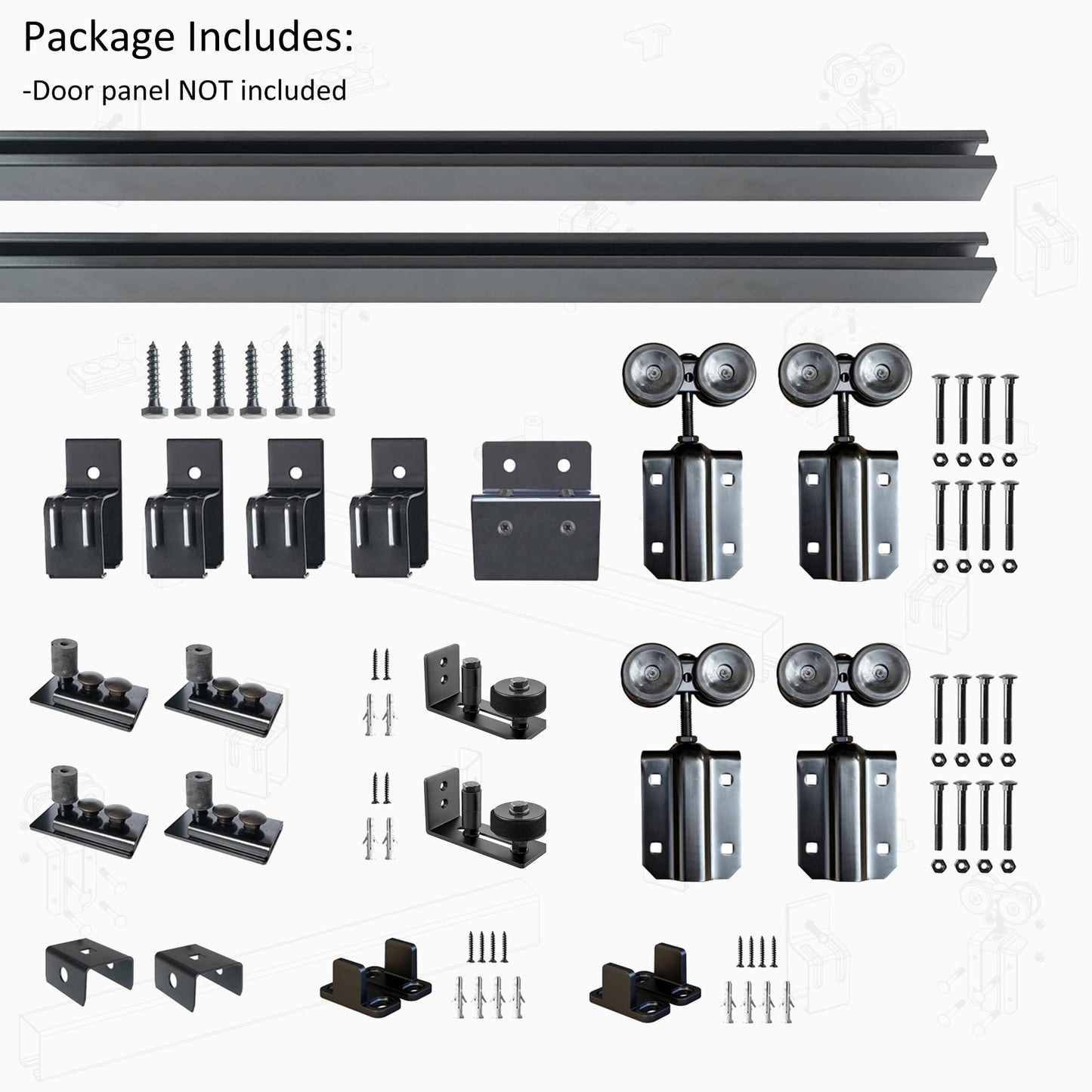 DIYHD 13FT Exterior Double Sliding Barn Door Hardware,Heavy Duty Wall Mount Box Track Kit for Outdoor Use,MAX Load 300lbs,Kit to Hang 2 Doors(Fit 39" X 2 Door)