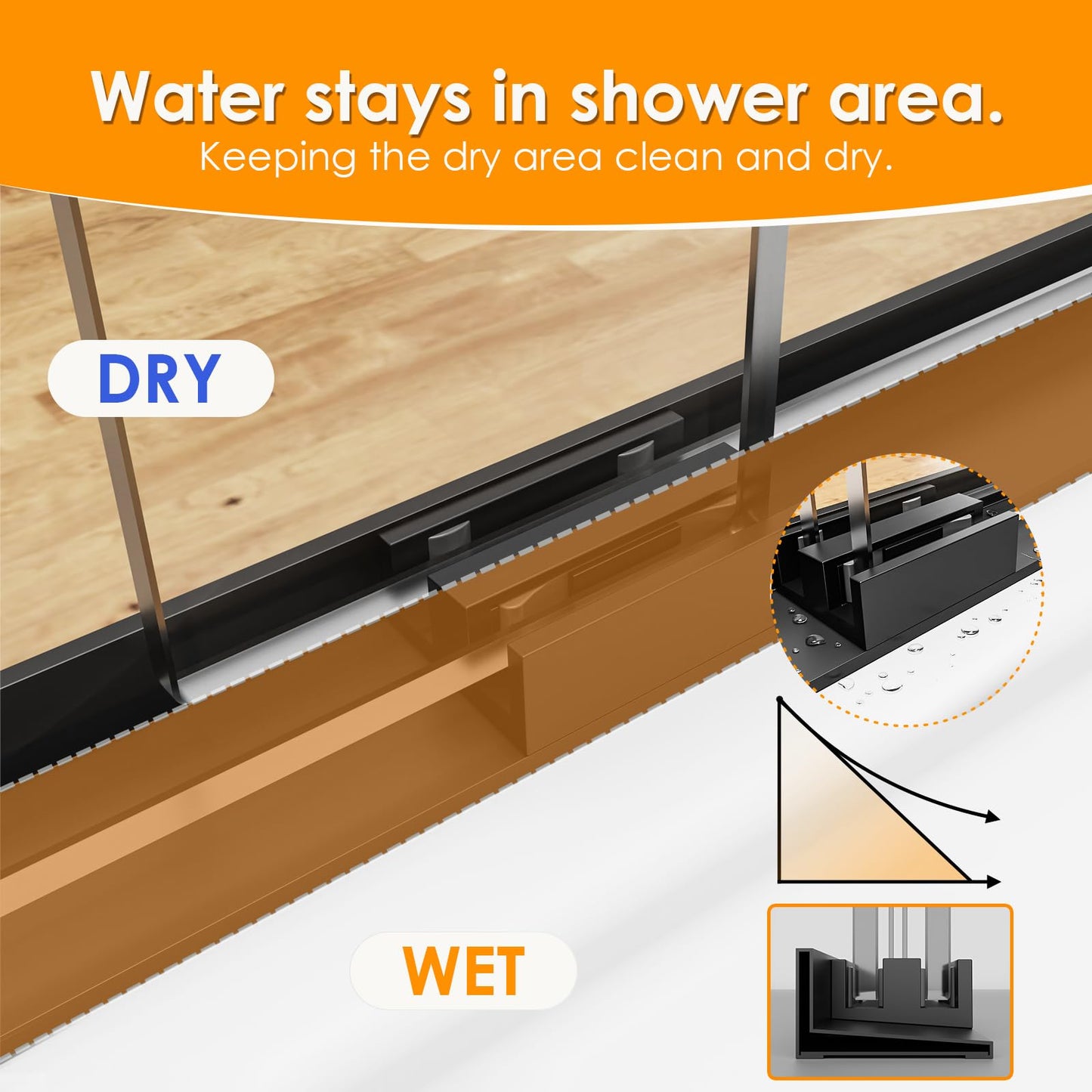 Shower Door 56-60" W x 76" H Double Sliding Shower Door, 5/16" (8mm) Shower Glass Door Easy-to-Clean Treated Clear Tempered SGCC Glass, Stainless Steel Frame & Roller Disk System, Matte Black Finish