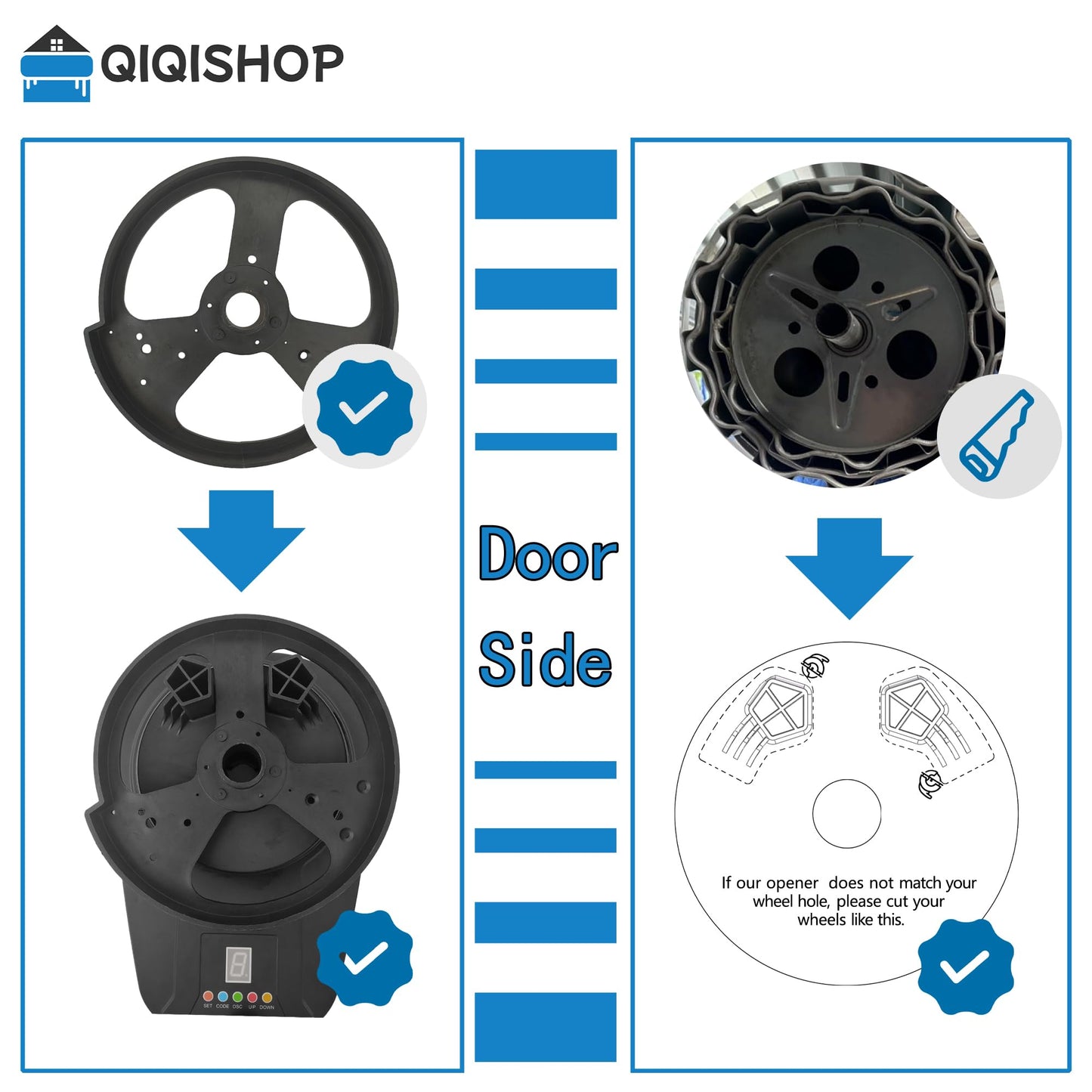 Automatic Roll Up Door Opener,Equipped with Two Remote Control,DC Power Garage Door Opener, It Features a Powerful 800N(1/2HP) Motor for Reliable Performance,Suitable for Most roll-up Doors