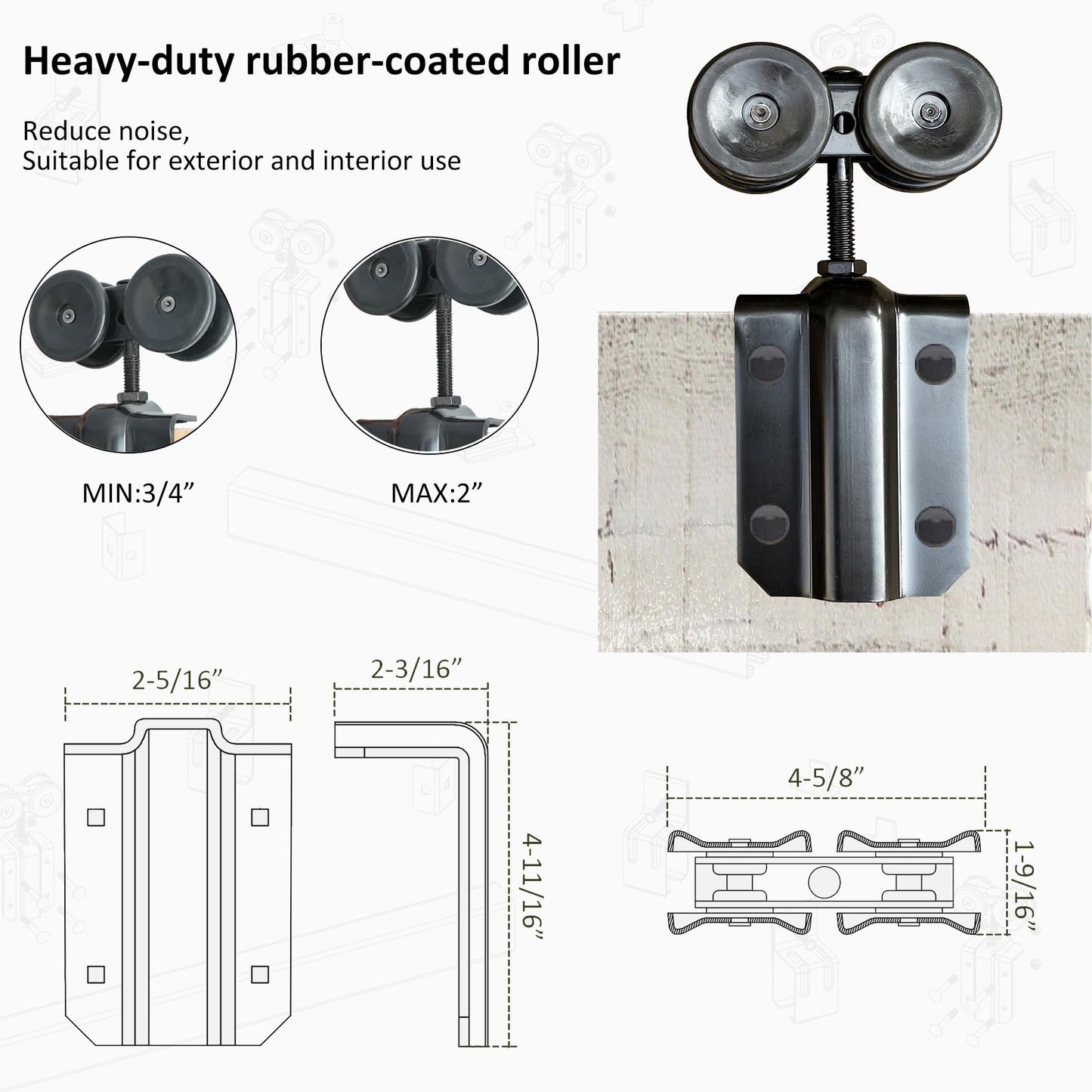 DIYHD 13FT Exterior Double Sliding Barn Door Hardware,Heavy Duty Wall Mount Box Track Kit for Outdoor Use,MAX Load 300lbs,Kit to Hang 2 Doors(Fit 39" X 2 Door)