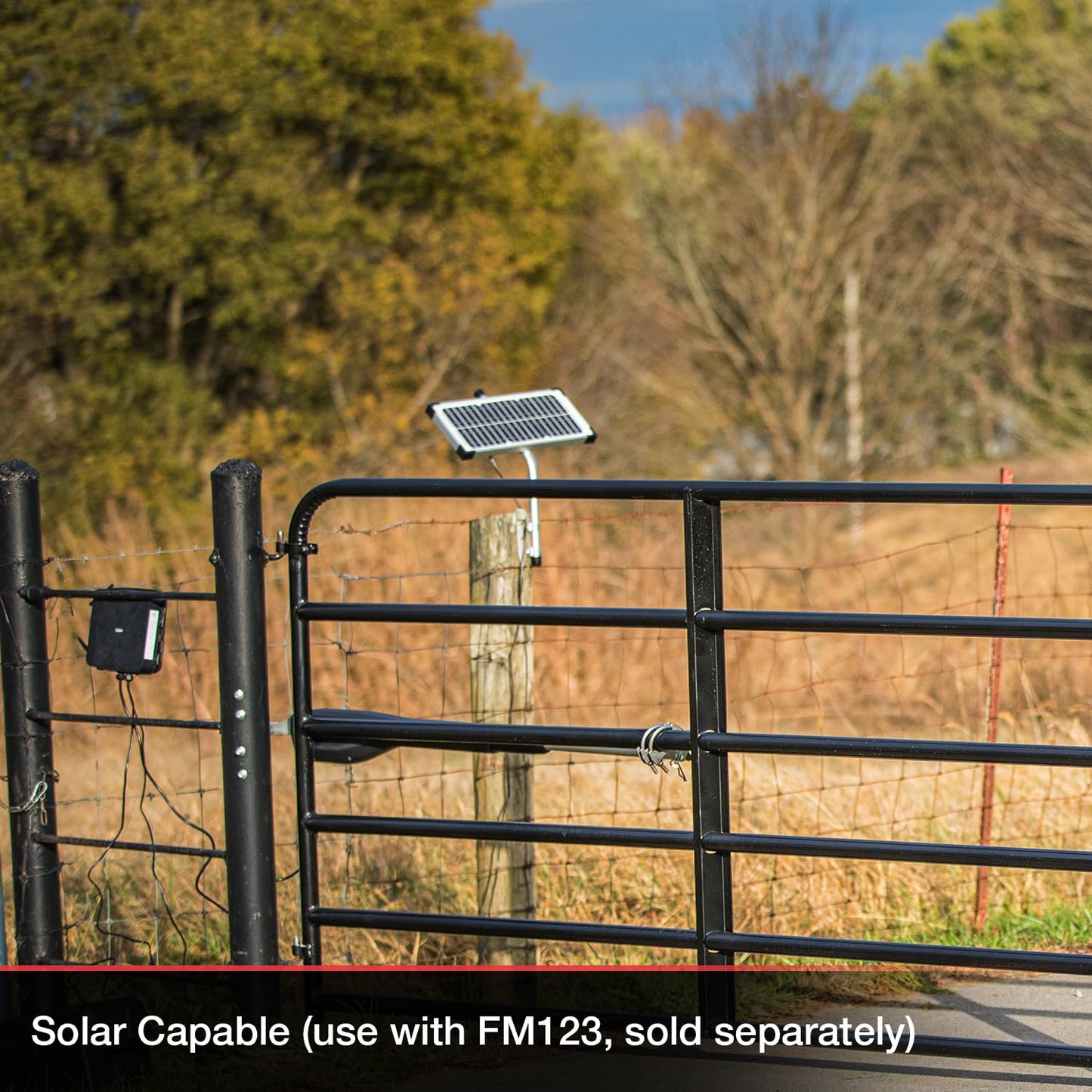 Mighty Mule Gate Opener, Solar and Smart Ready, Heavy Duty Automatic Gate Opener, Gates up to 18ft or 850lb, Single Gate Opener, MM571W
