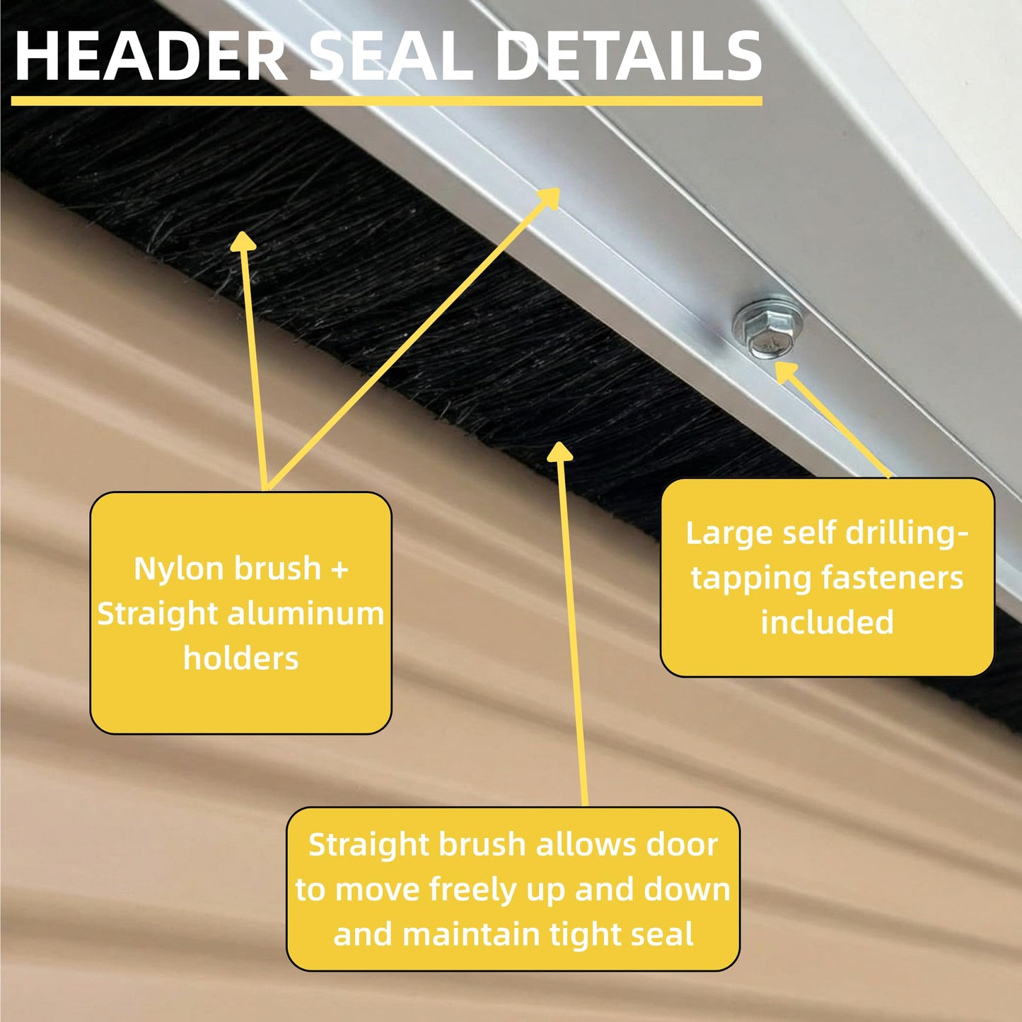 Mindoub 24 FT Garage Door Brush Seal Kit for 8'W X 8'H Doors, 3" High-Density Long Nylon Bristle with Pre-Drilled Aluminum Track, Complete Top and Side Weather Stripping for Roll Up & Sectional Doors