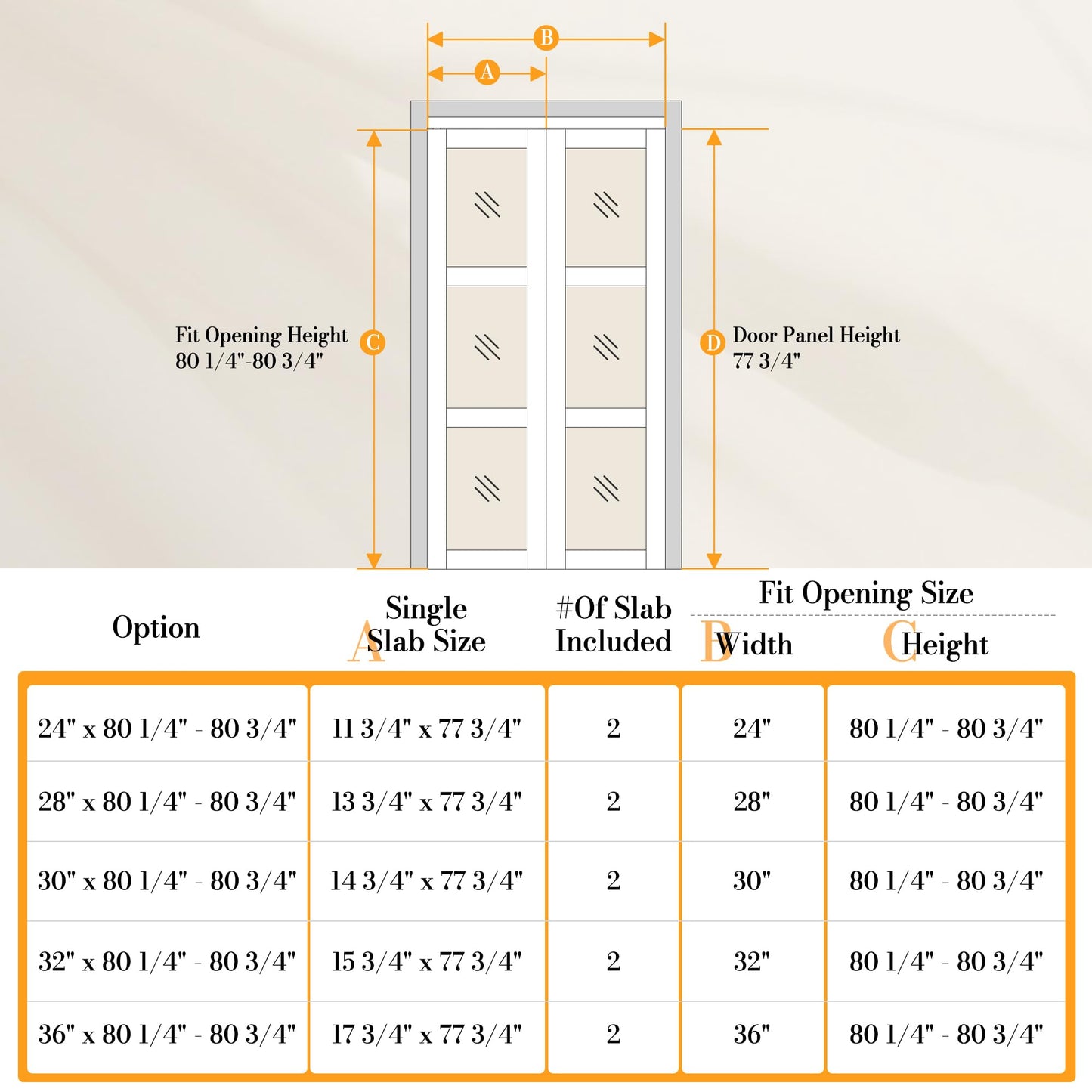 JuJuBon Bifold Doors, 24"x 80" 3-Lite Tempered Frosted Glass Closet Door with Sliding Hardware Kit, Interior Bi Fold Doors for Pantry, Solid Build Quality & Easy Install, White