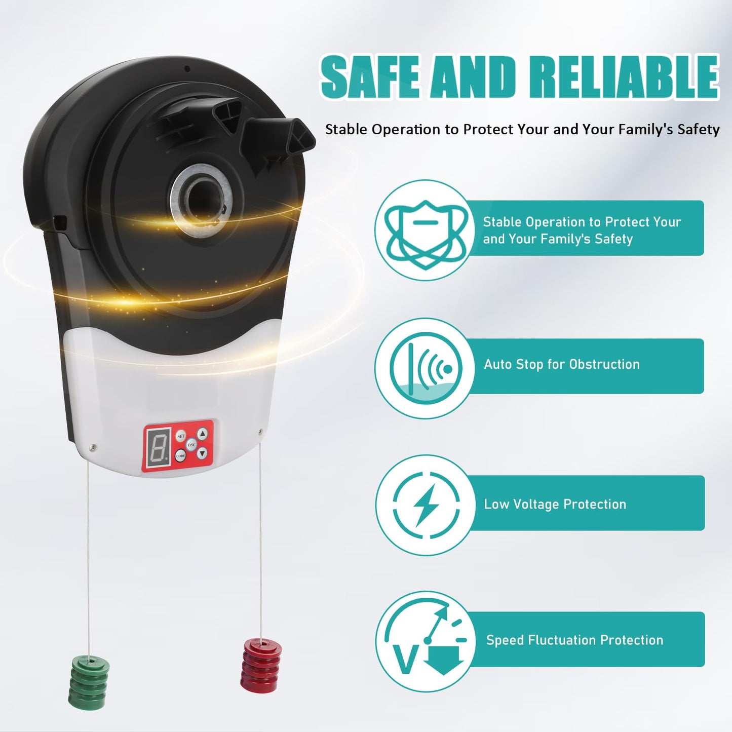 Automatic Roll Up Door Opener,Commerial Garage Roller Door Opener, Powerful 800N Motor Roller Door Opener for Garage Warehouse Store Barn Farm-Not Fit Flap