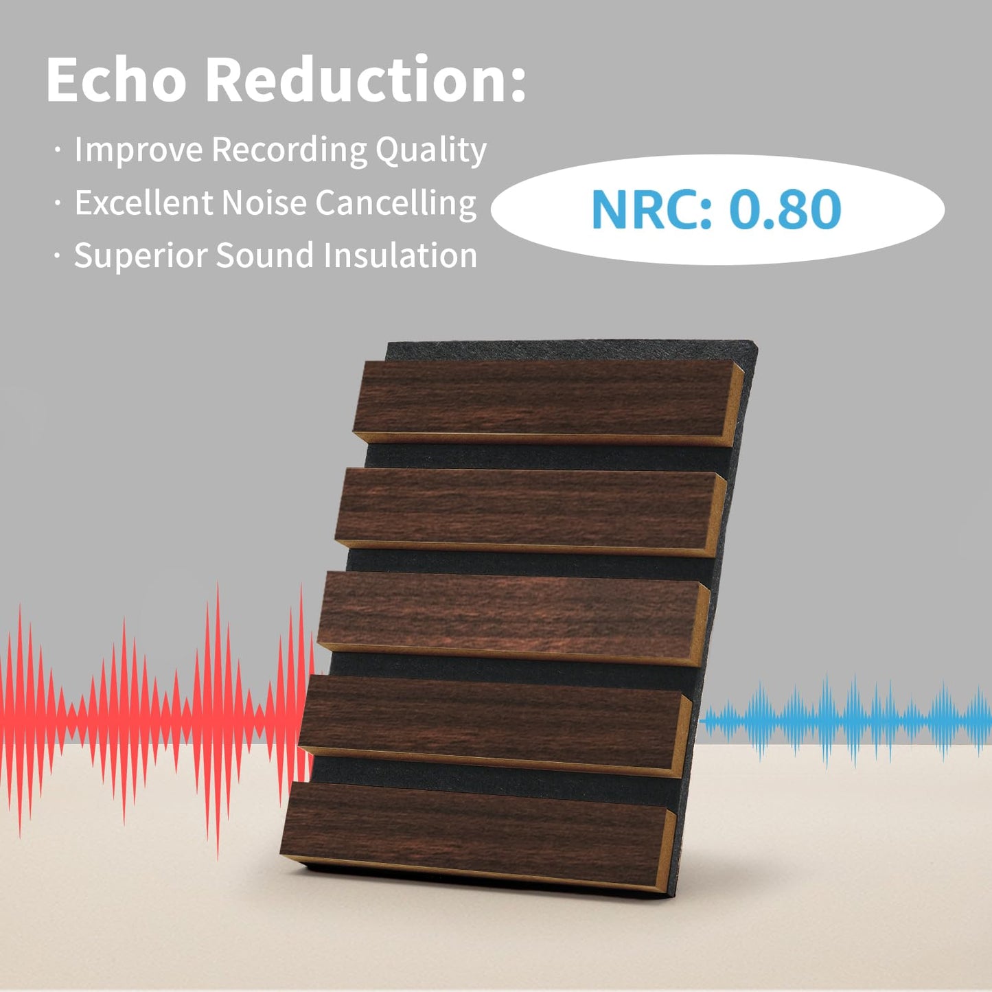 Art3dwallpanels Wood Slat Wall Panel, 108'' x 13'' Wood Panels for Wall 2 Pack 3D Soundproof Wall Panels, Large Acoustic Panels for Interior Ceiling and Wall Decor Noise Reduction,Walnut