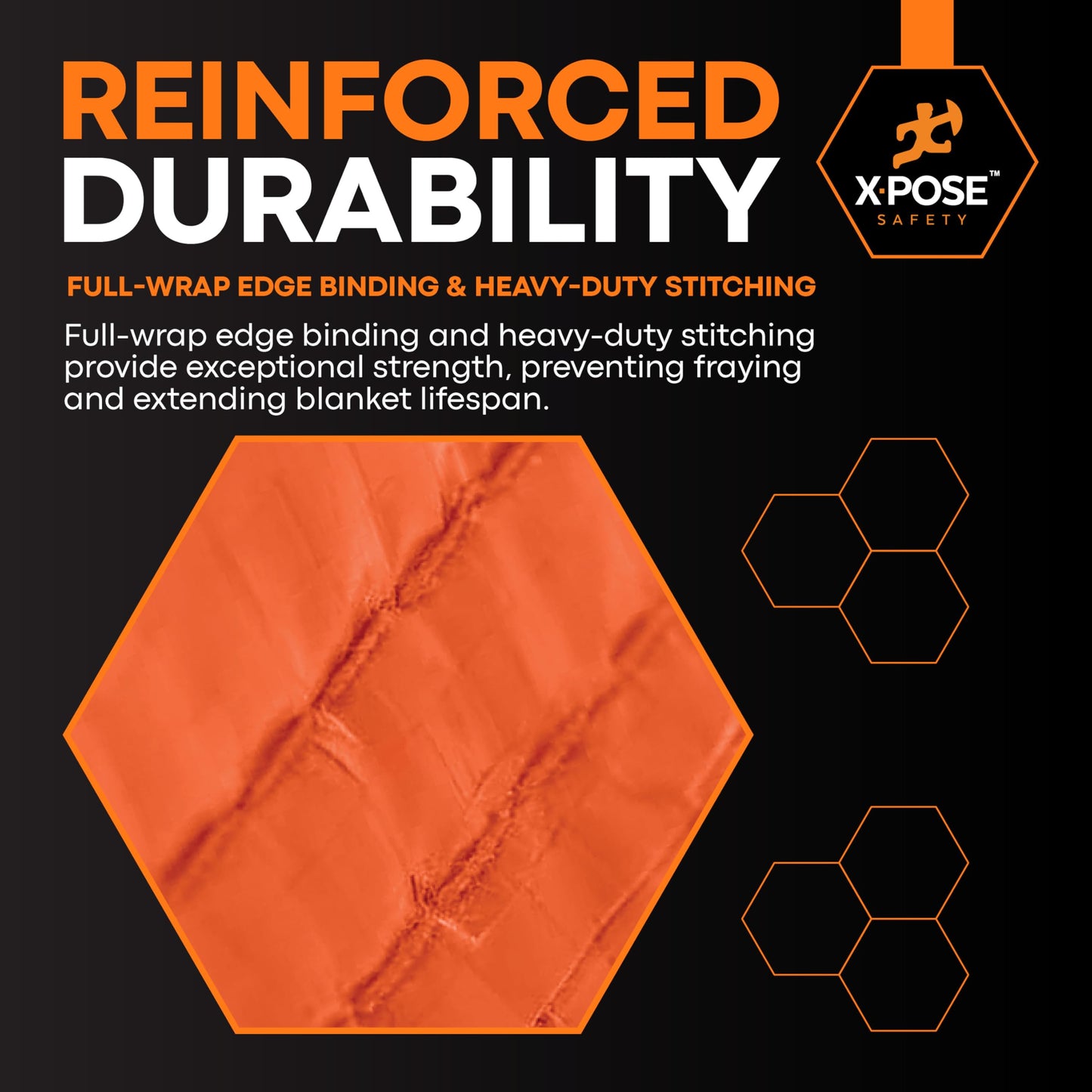 Xpose Safety Concrete Curing Blanket 6' x 25' Cut Size – 2 Layers 0.375" Thick Foam Insulation, UV & Water-Resistant, Brass Grommets, Heavy-Duty Stitching, Cold Weather Protection – Orange/Brown