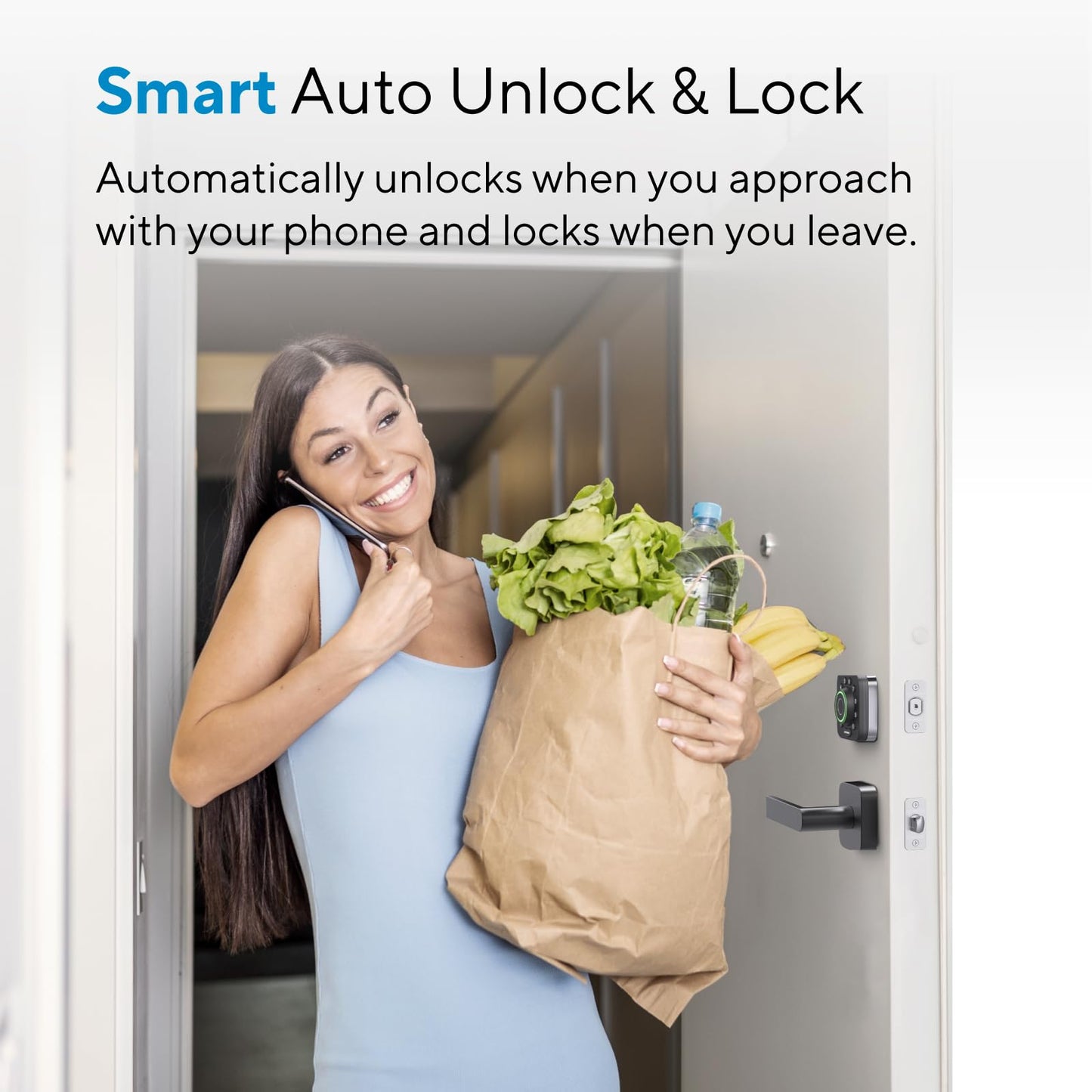 ULTRALOQ U-Bolt Pro WiFi Smart Lock with Handle, Fingerprint Keyless Entry Door Lock Set with Lever, Smart Deadbolt Locks for Front Door, Auto-Lock, Auto Unlock, App Remote Control, ANSI Grade 1