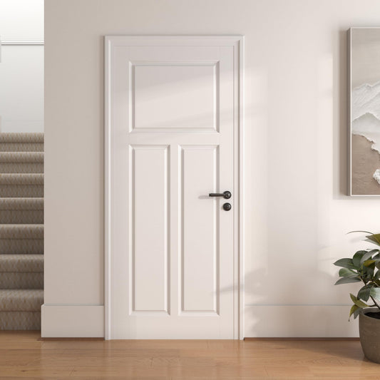 OHTOMO 32"x 80" 3-Panel Interior Door,T Type Solid Core with MDF Door Slab, White Primed, Without Frame and Hardware Kit, for Pantry Closet Laundry Room Bedroom
